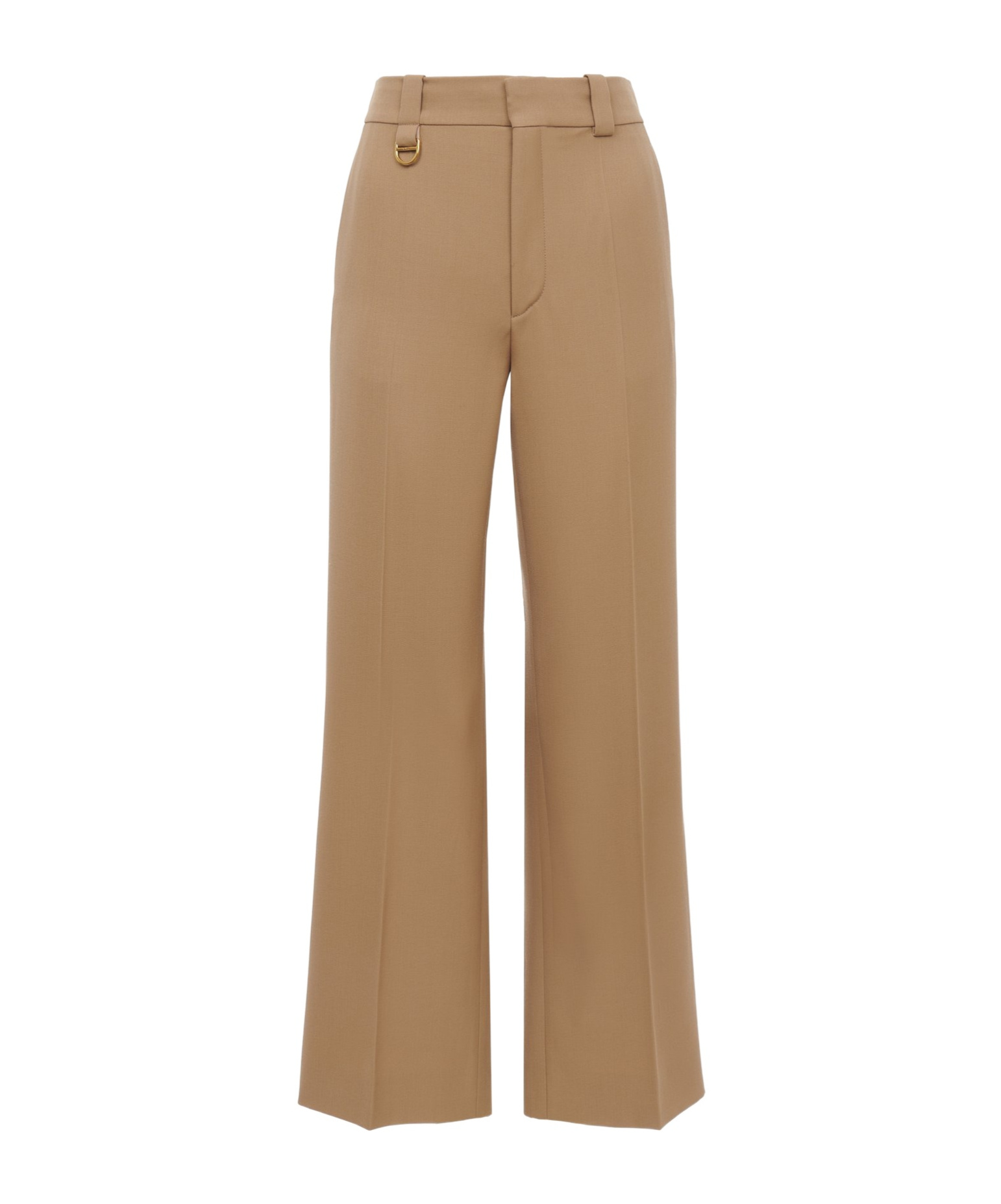 Chloé Low-rise Pintuck Bootcut Trousers In Virgin Wool Gabardine In Brown