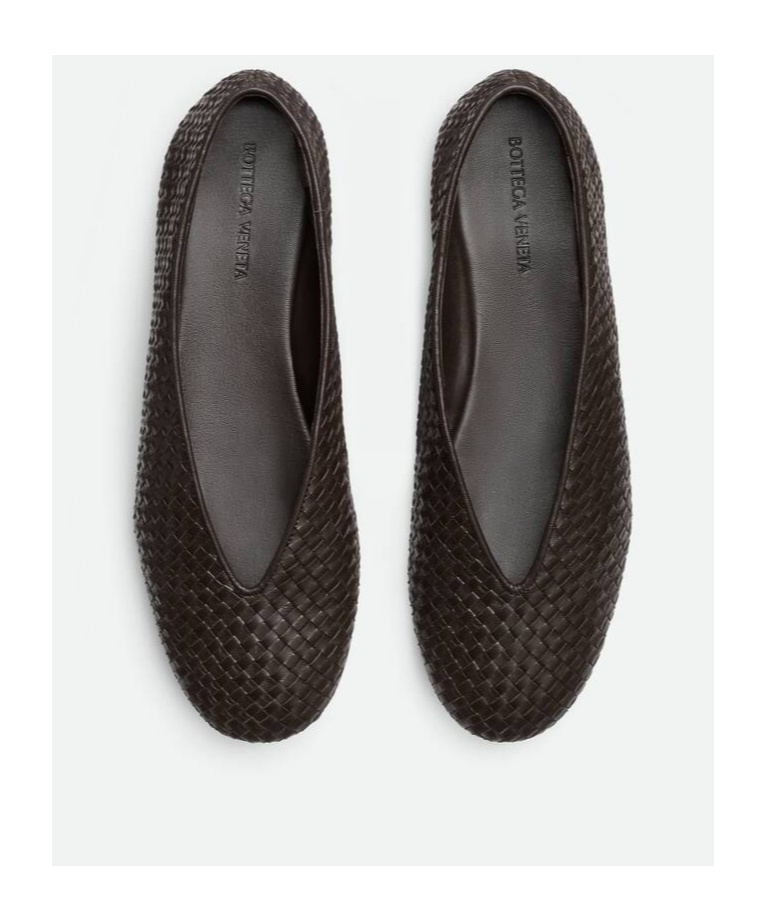 Bottega Veneta Micro Woven Nappa Leather Ballerina Flats