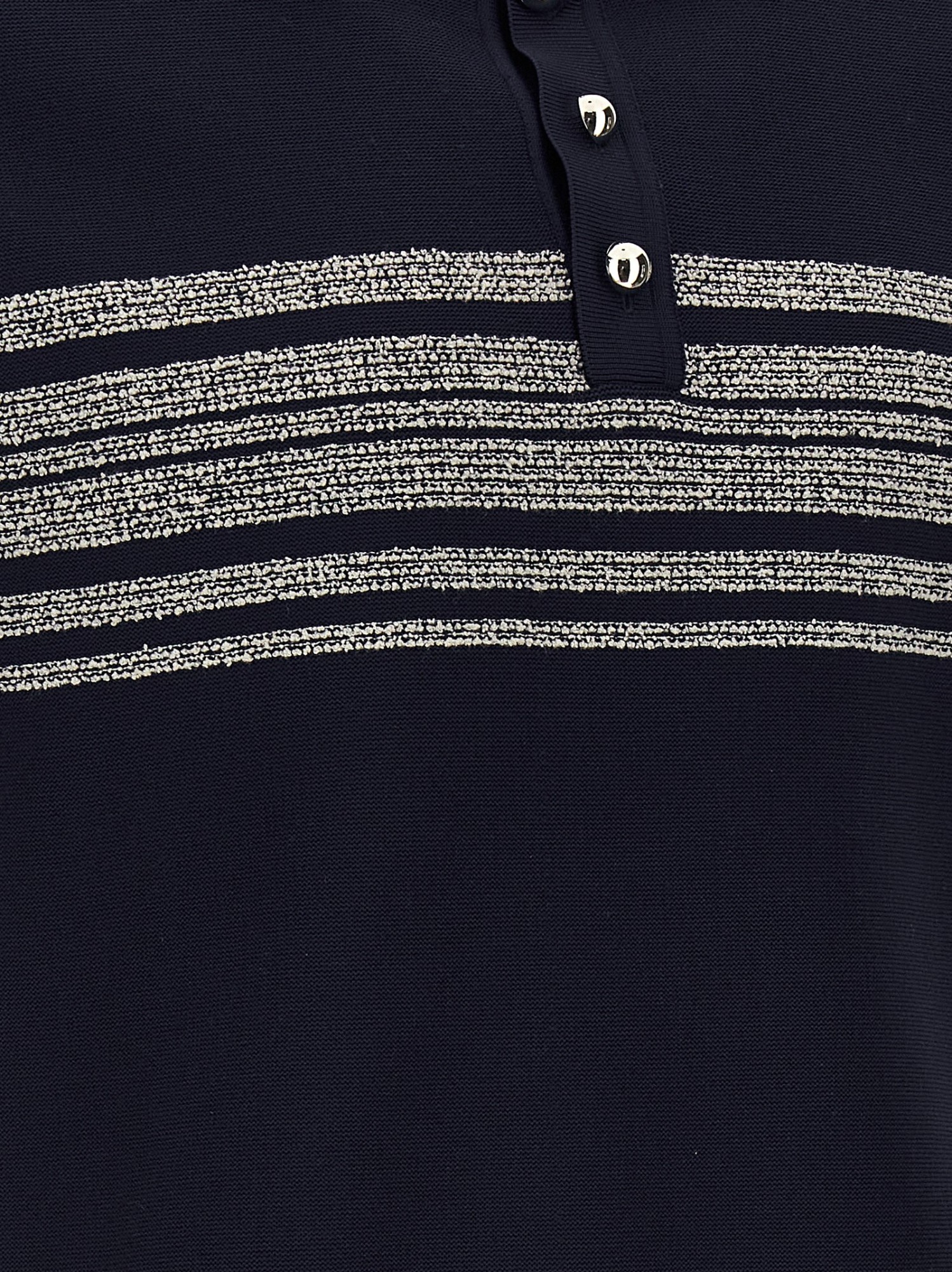 Shop Wales Bonner Stripe-detailing Knitted Polo Shirt In Black