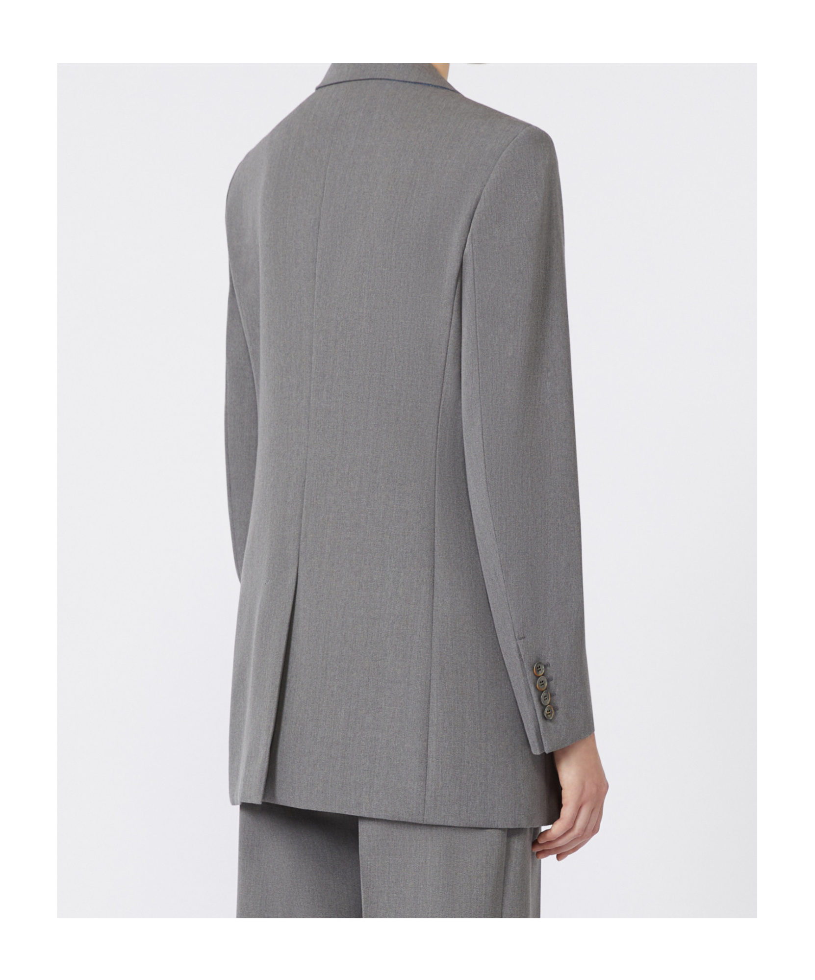 Max Mara Wool Grain Blazer In Gray