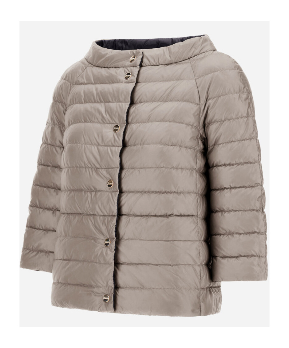 Herno Double-sided Snap Button Down Jacket In Black