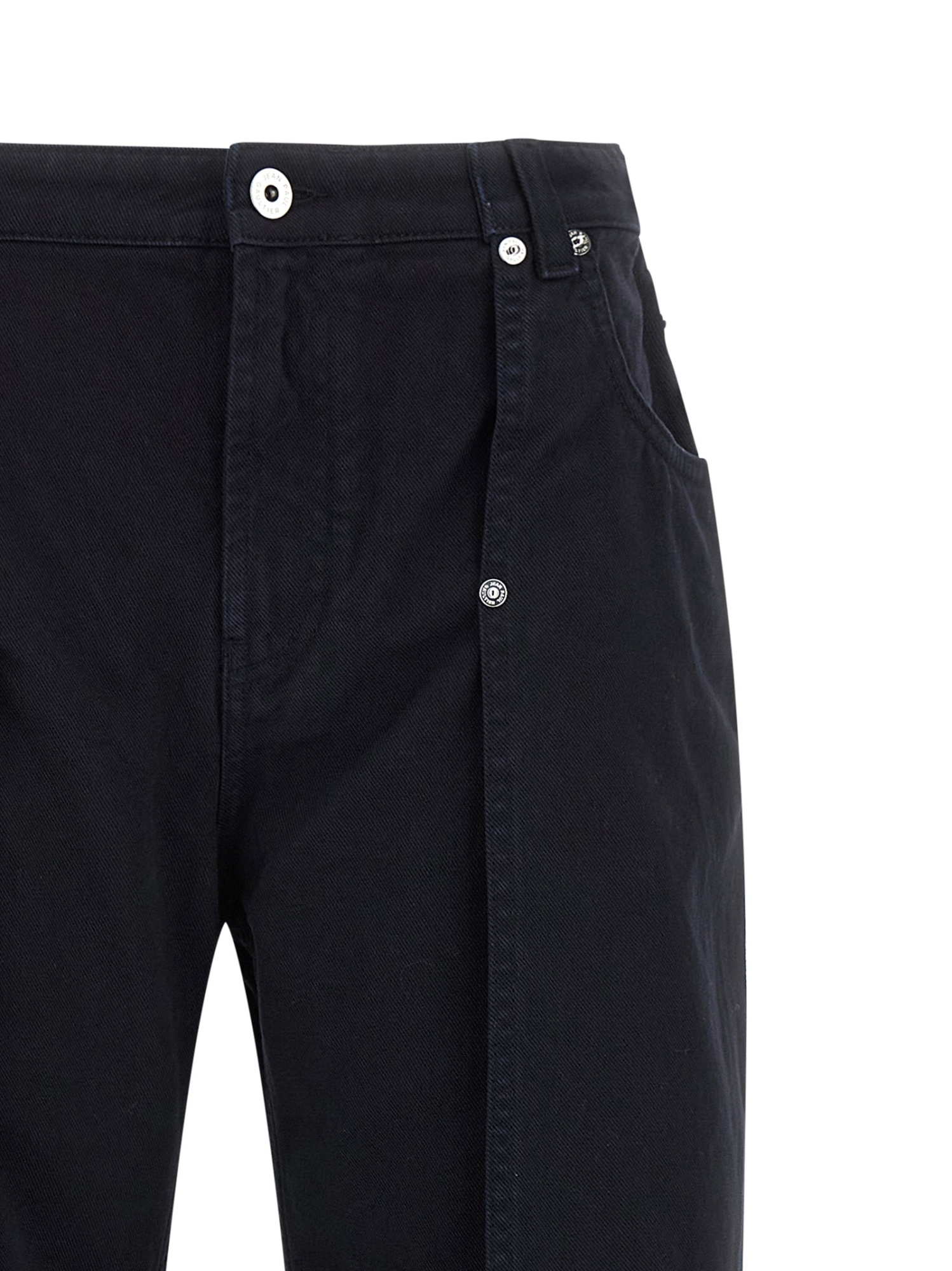 Jean Paul Gaultier Overdyed Upper Panel Denim Trouser In Black