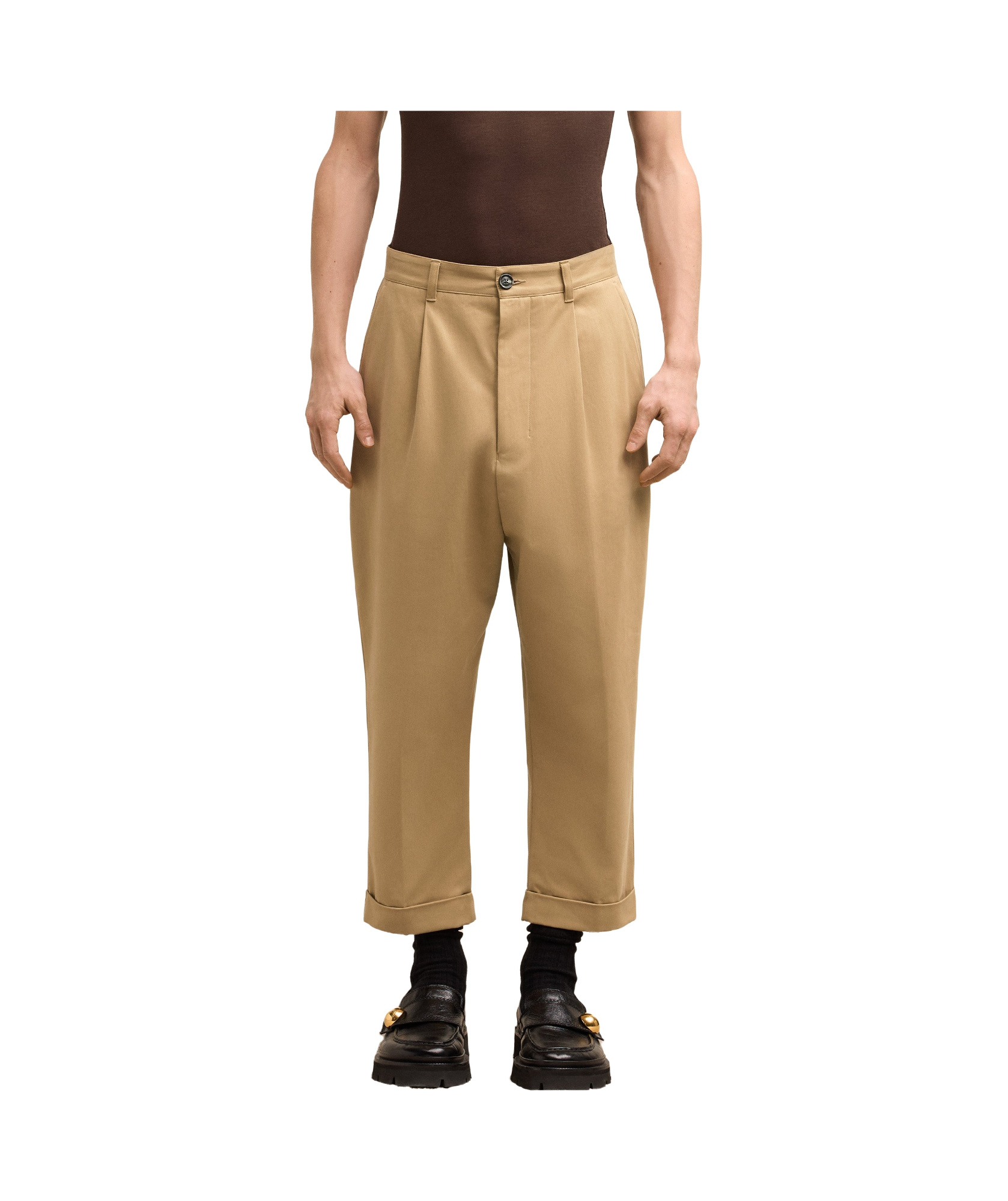 Ami Alexandre Mattiussi Carrot Oversized Trousers Beige In Nude
