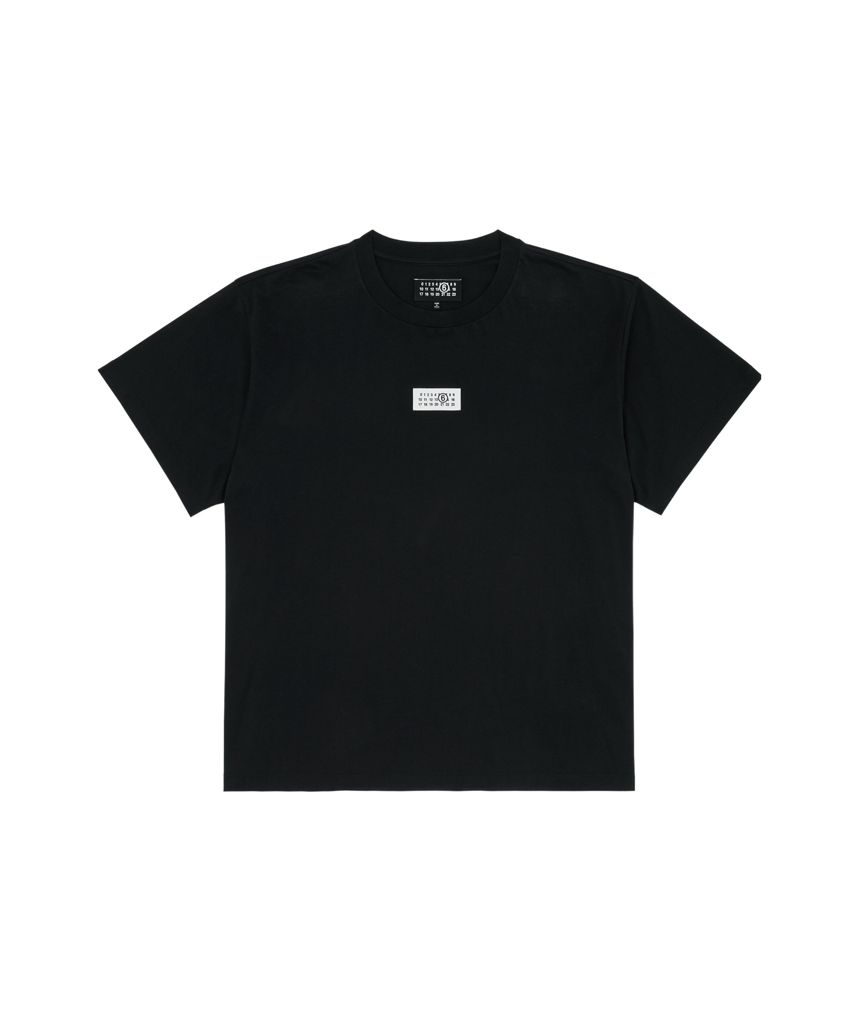 Mm6 Maison Margiela Black Round Neck Graphic T-shirt