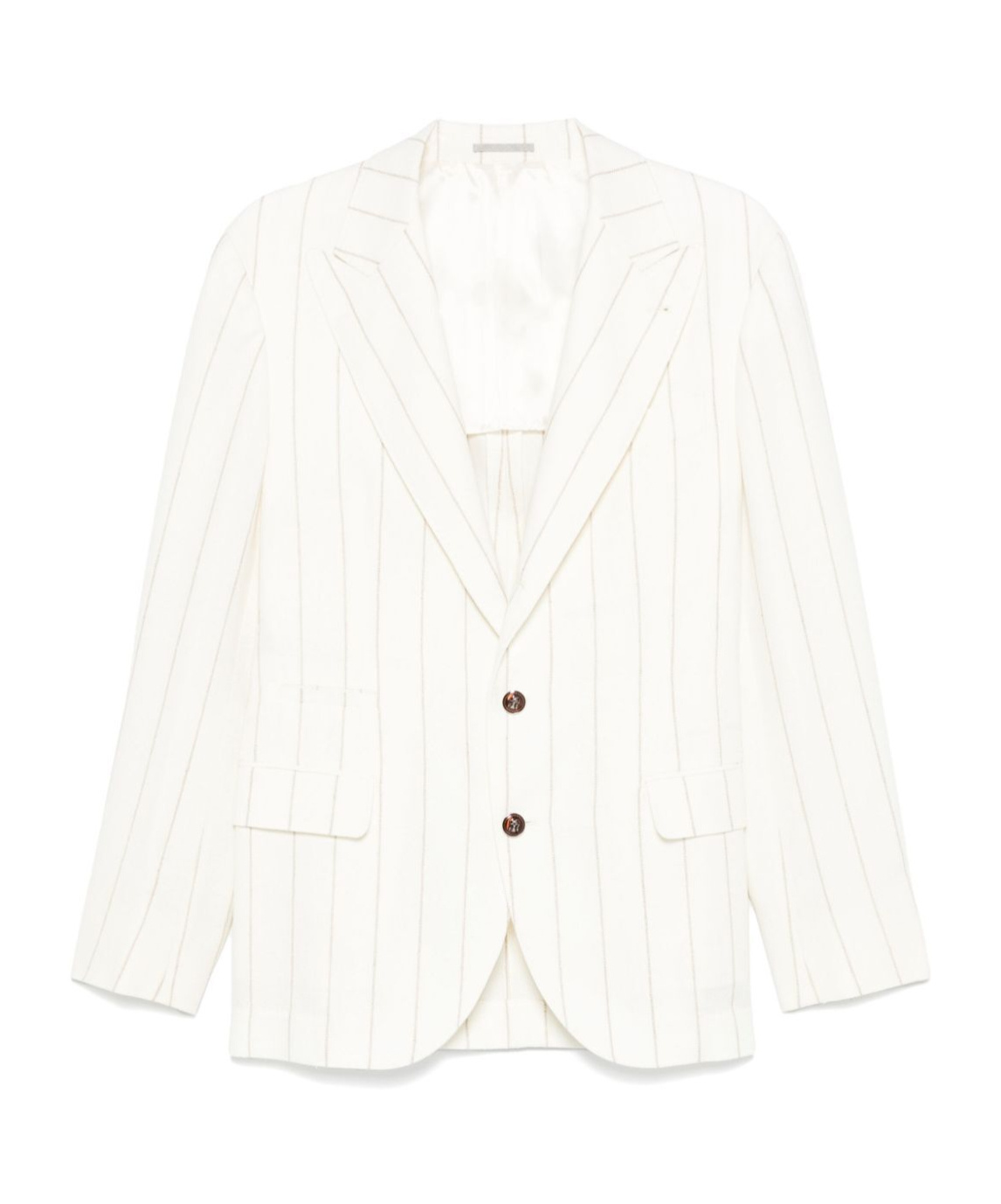 Brunello Cucinelli Striped Blazer In White
