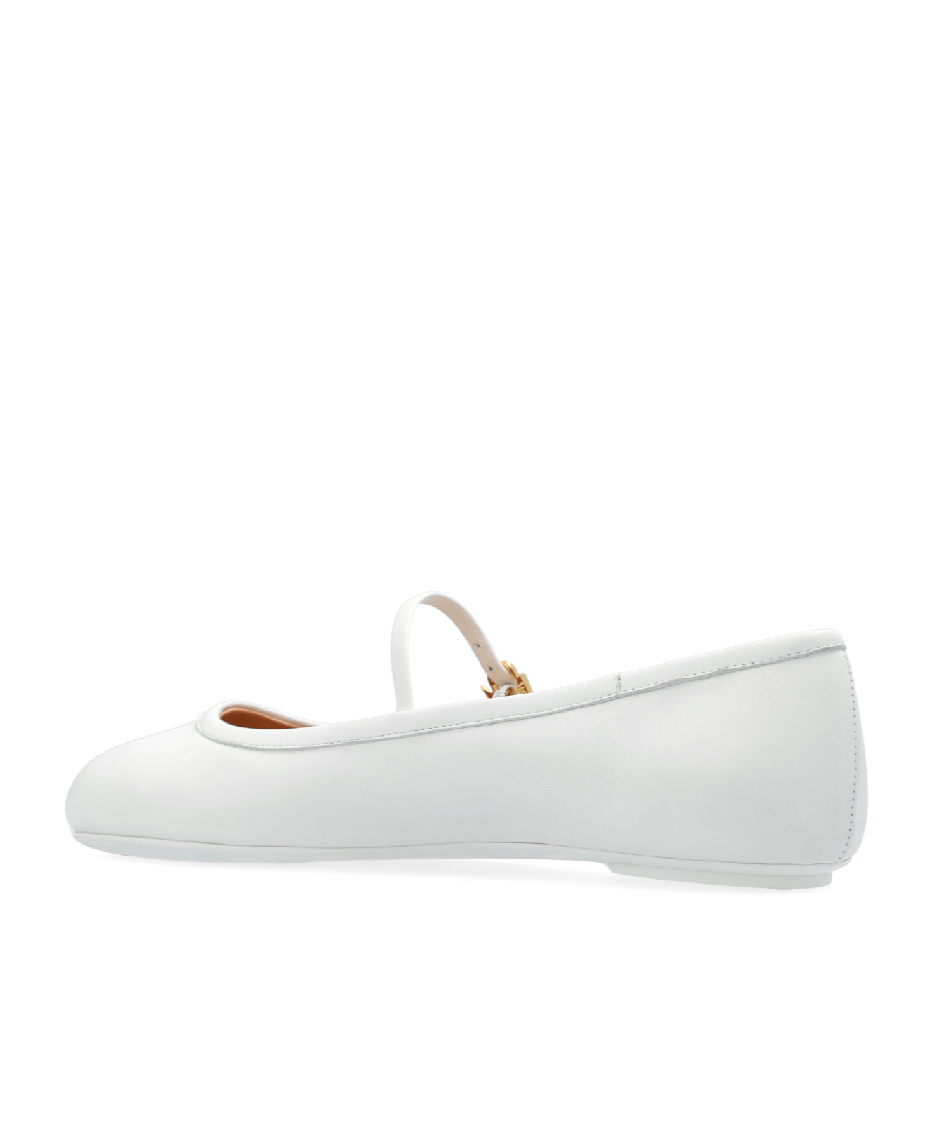 Shop Gianvito Rossi Round Head Ballet Flats In White