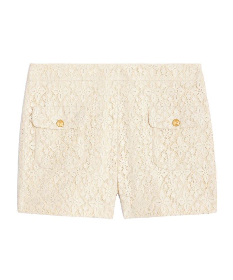Celine Romy Mini Shorts In Lace Cotton In White