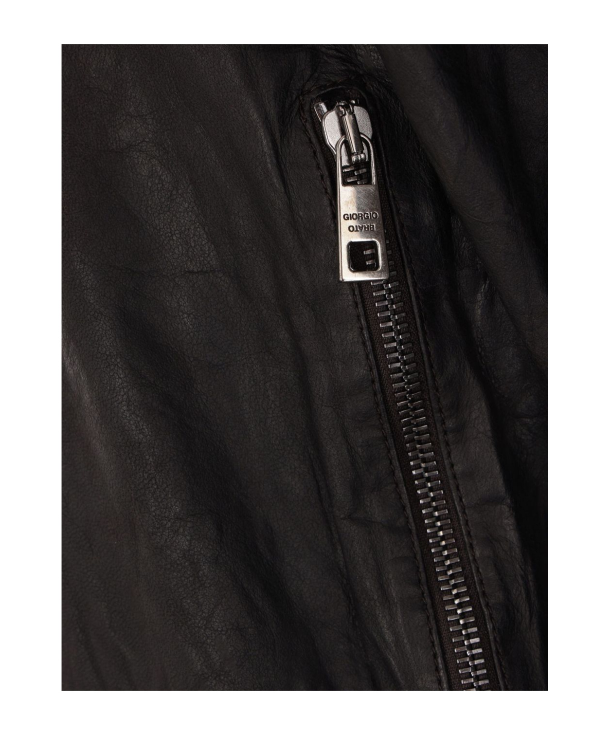 Giorgio Brato Long-sleeved Leather Jacket In Black
