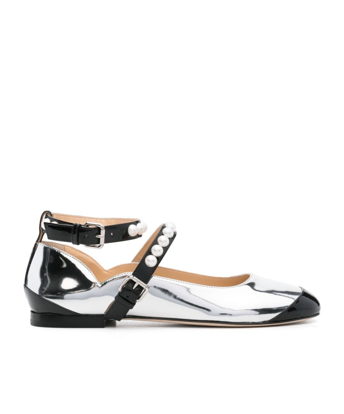 Mach&mach Panelled-design Ballet Flats In White