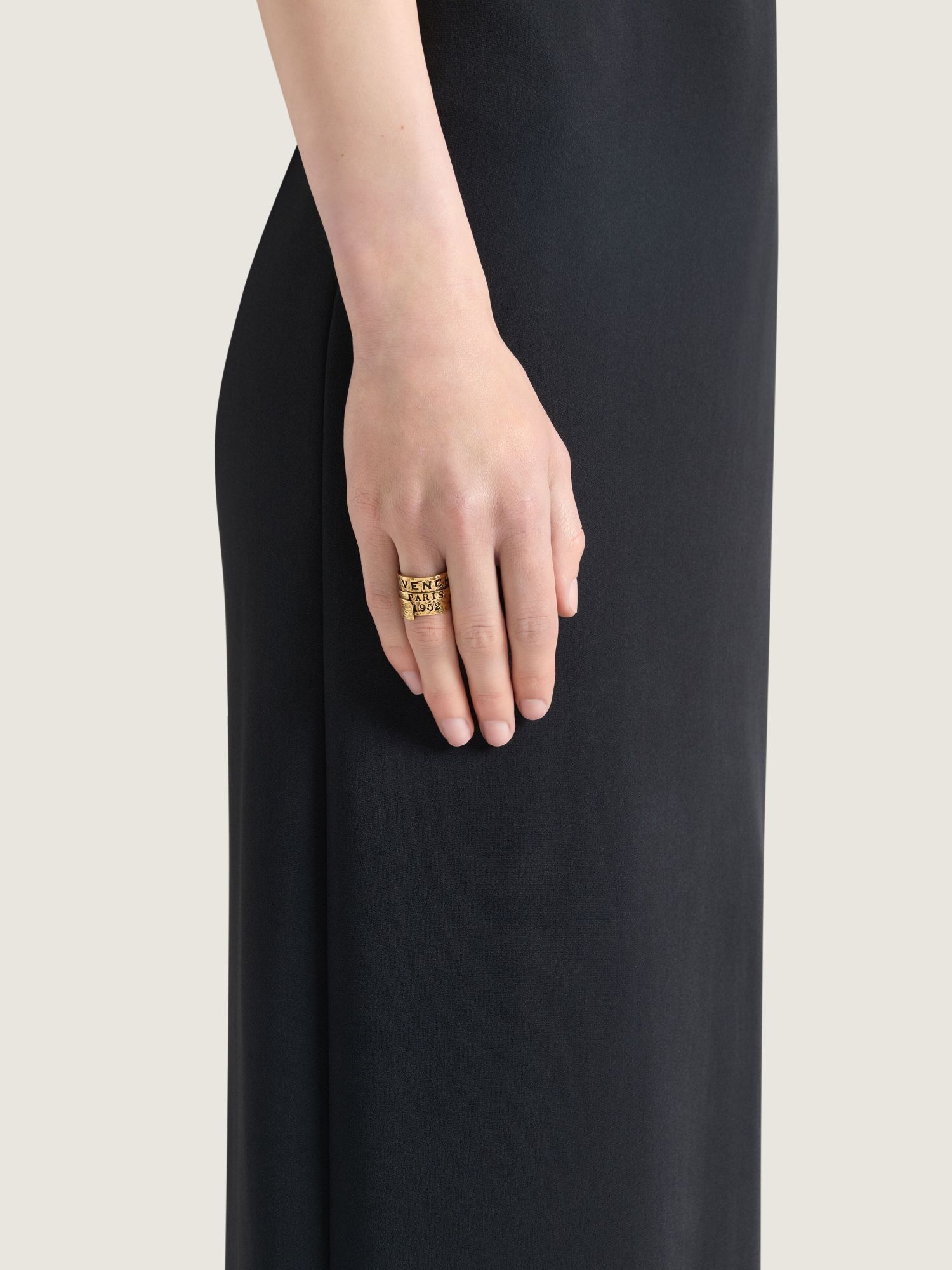 Givenchy Tape Cuff In Metal And Enamel In Gold
