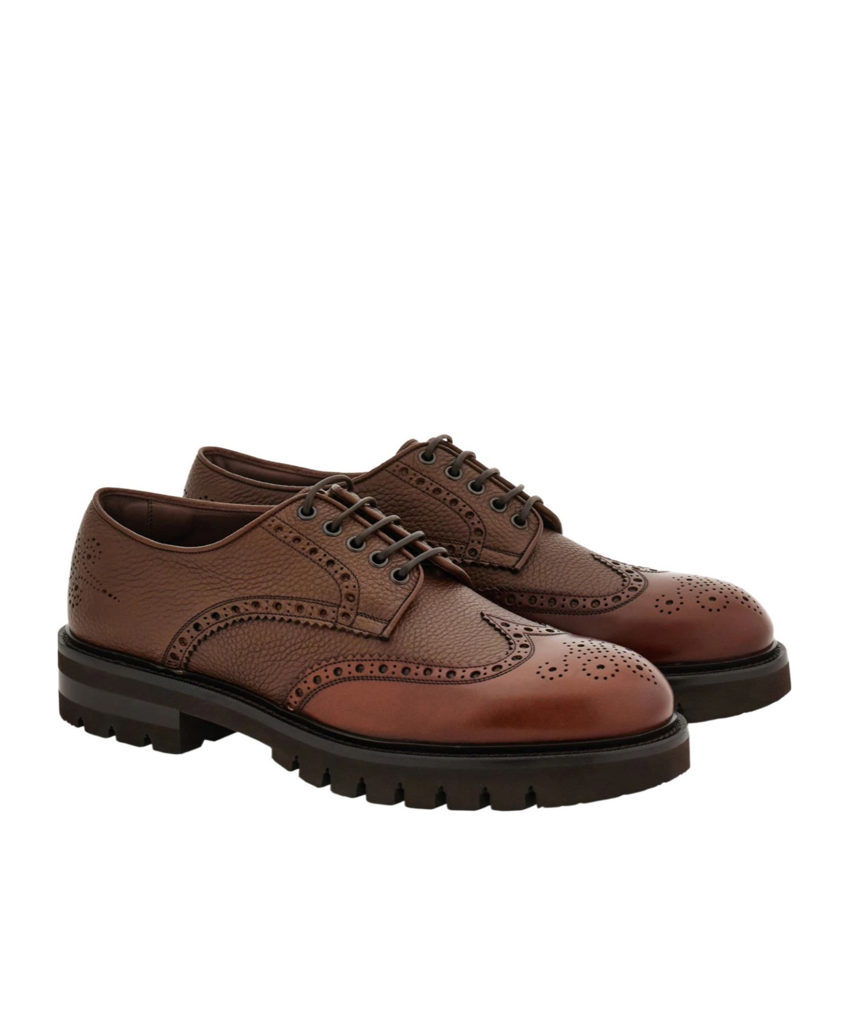 Ferragamo Brogue Wingtip Derby Shoes