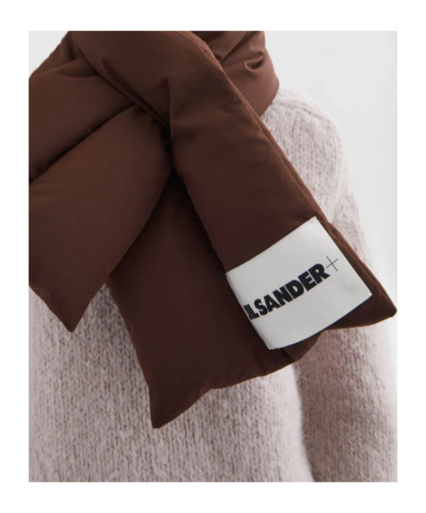 Jil Sander Down Scarf In Brown