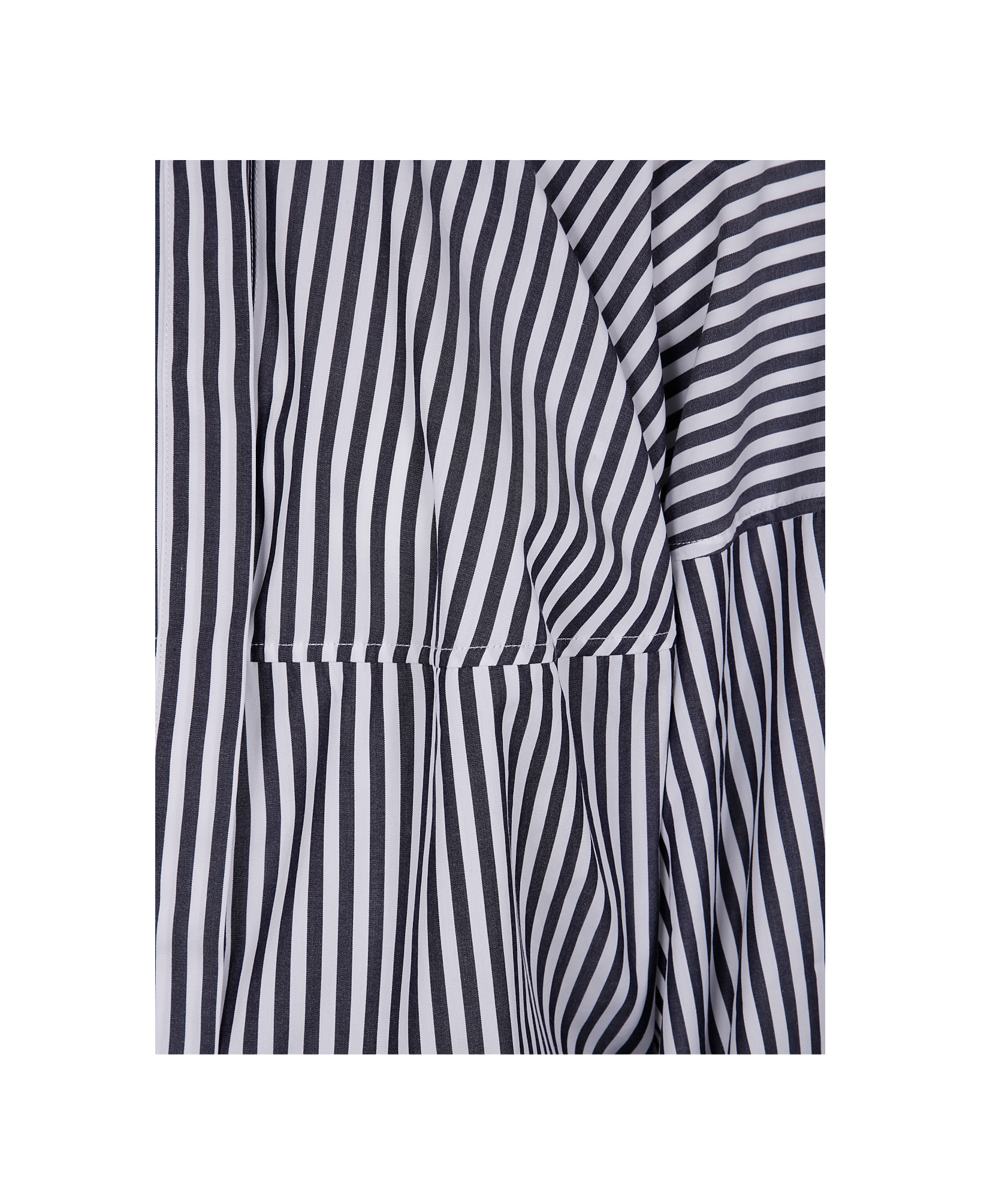 Erika Cavallini Wide Striped Cotton Shirt In Black