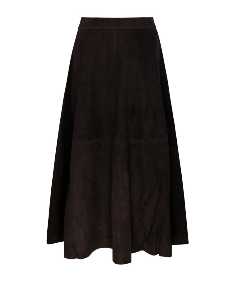 Rohe A-line Suede Midi Skirt In Brown