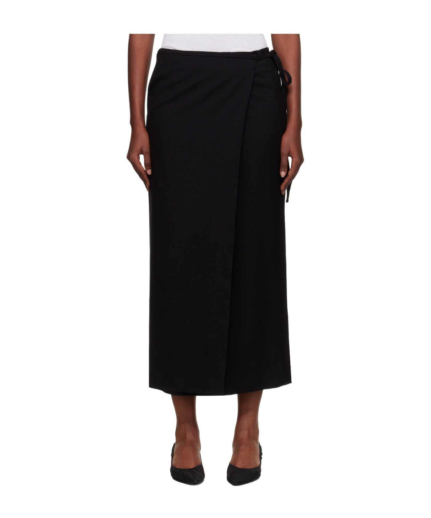 Dunst Black Wrap Maxi Skirt In Black