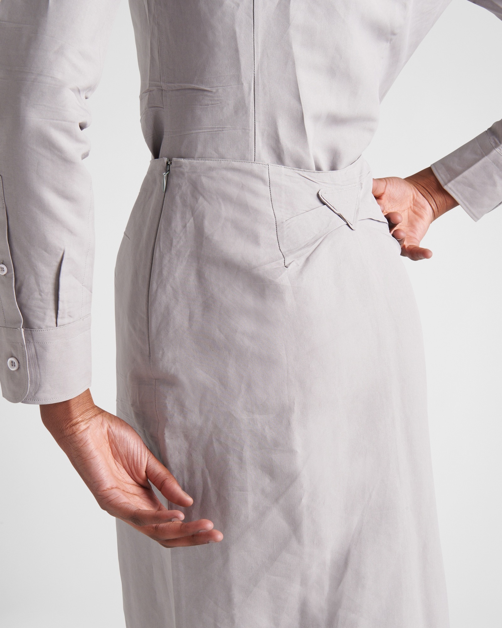 Prada Split Skirt In Gray