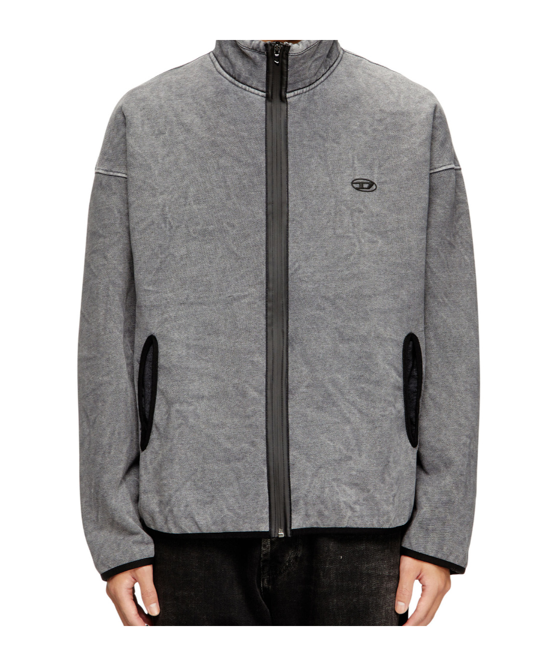 Diesel Zip-up Sweatshirt With Inner Lining In Gray