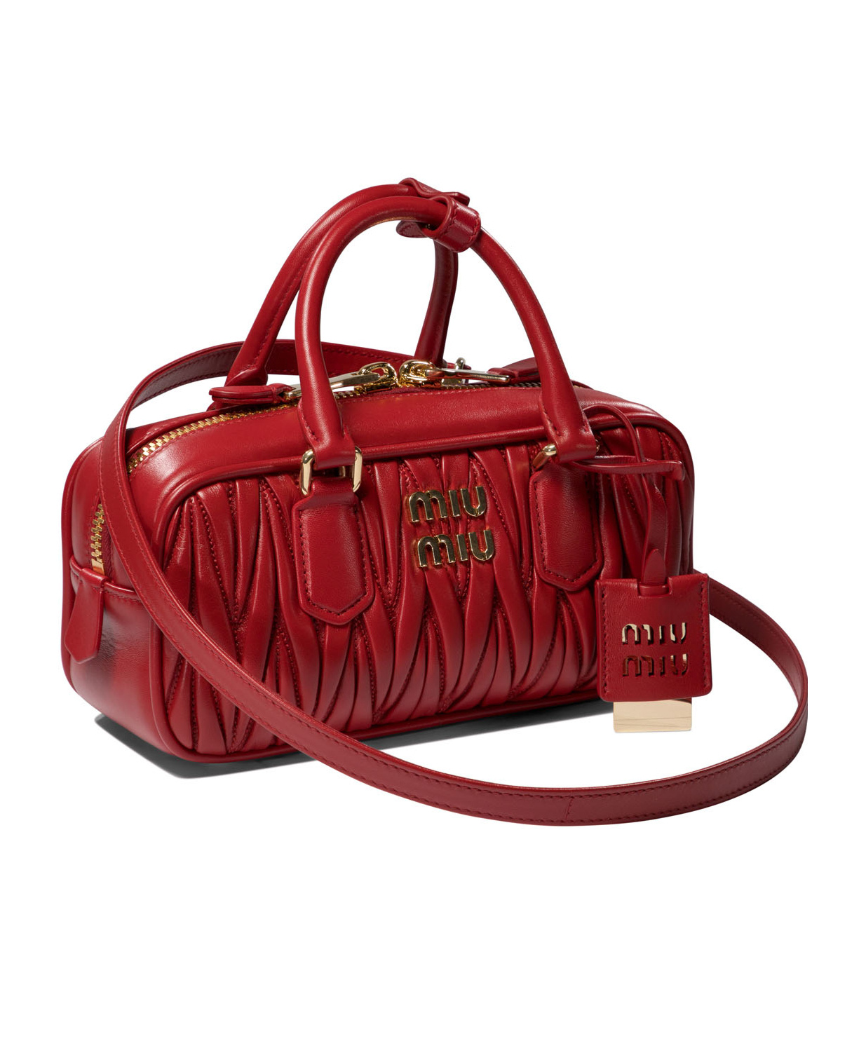 Miu Miu Arcadie Matelasse Bag In Red