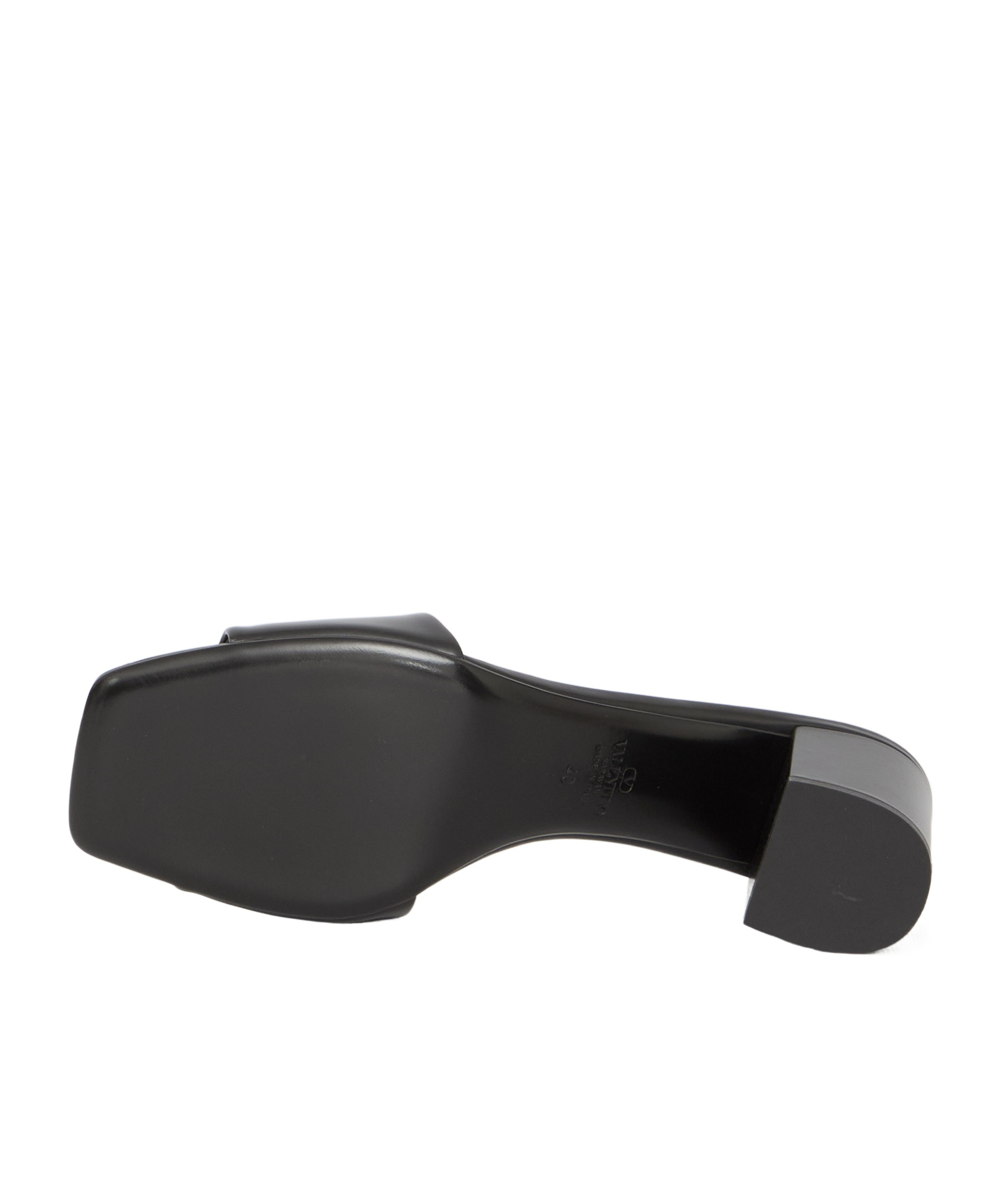 Shop Valentino Vlogo Cut-out Slide Sandal In Calfskin 60mm In Black
