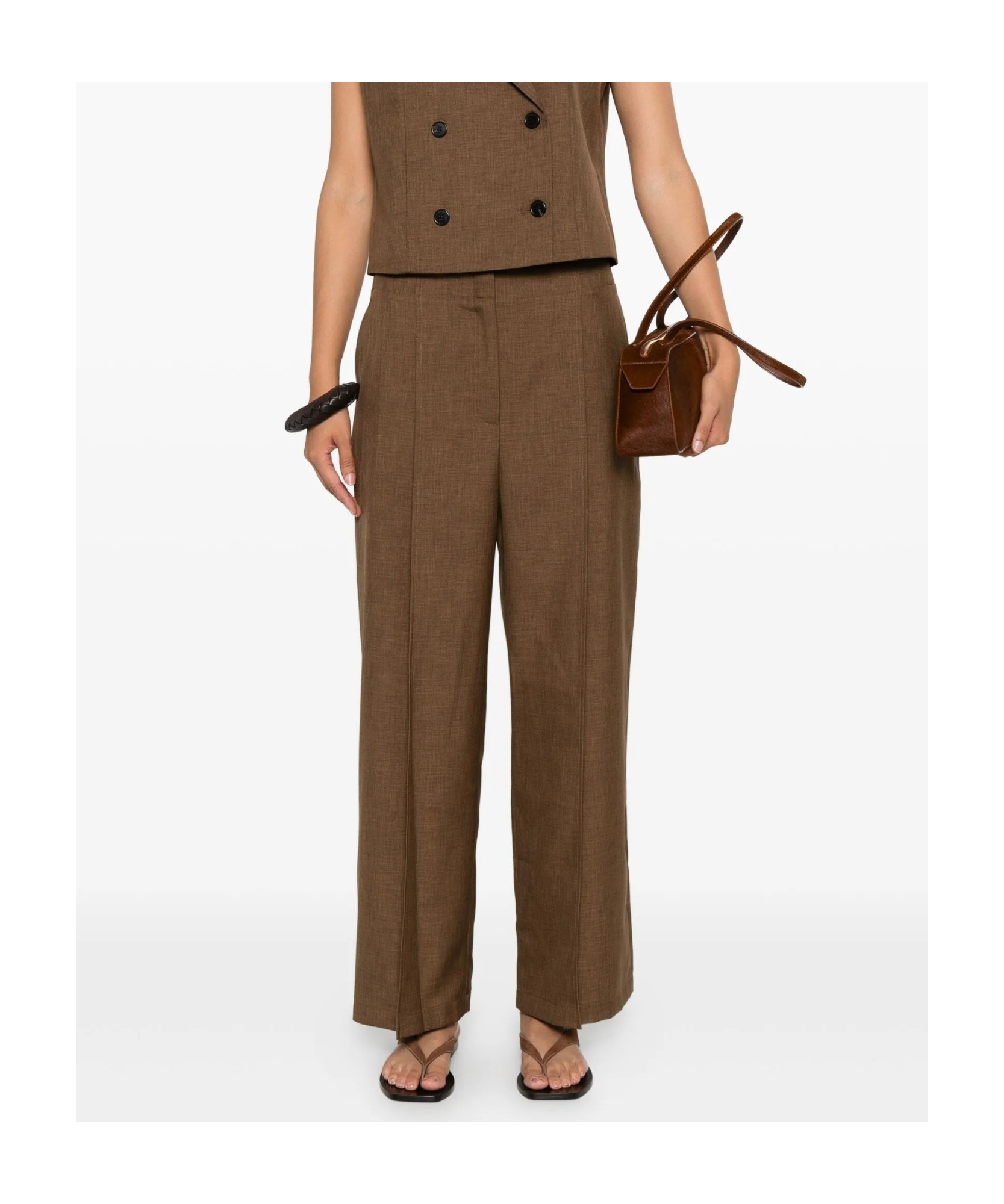 Theory Deep Plt Pant.city T Clothing In Brown