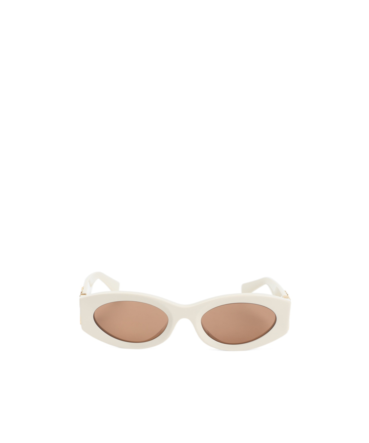 Miu Miu Glimpse Oval Sunglasses In White