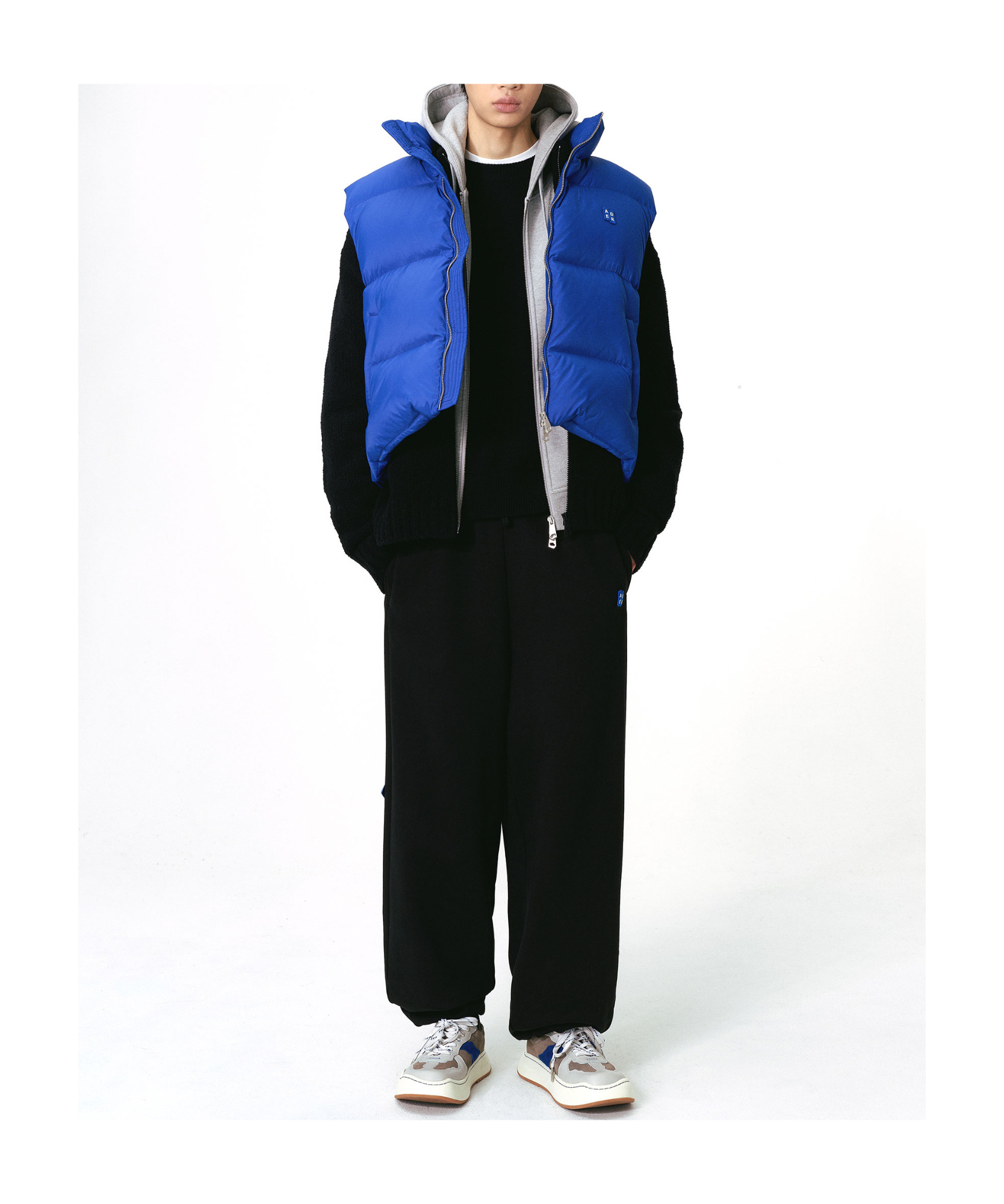 Shop Ader Error Significant Series Trs Tag 01 Vest Down Jacket In Blue