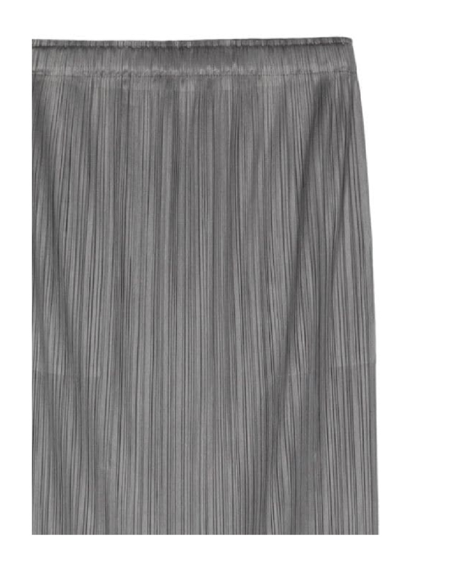 Issey Miyake Pleated Midi Skirt In Gray