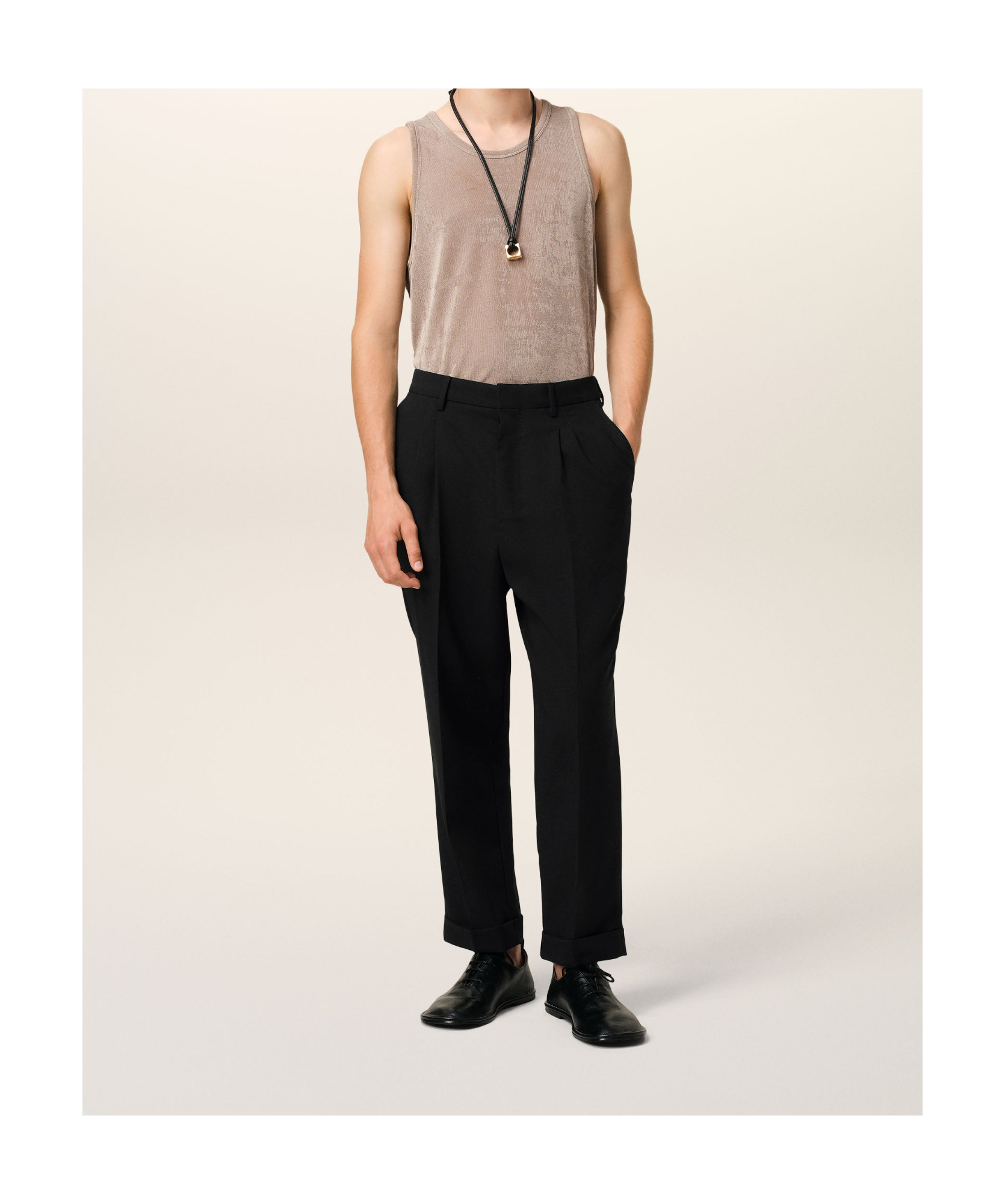 AMI ALEXANDRE MATTIUSSI BELT-LOOP CASUAL PANTS 