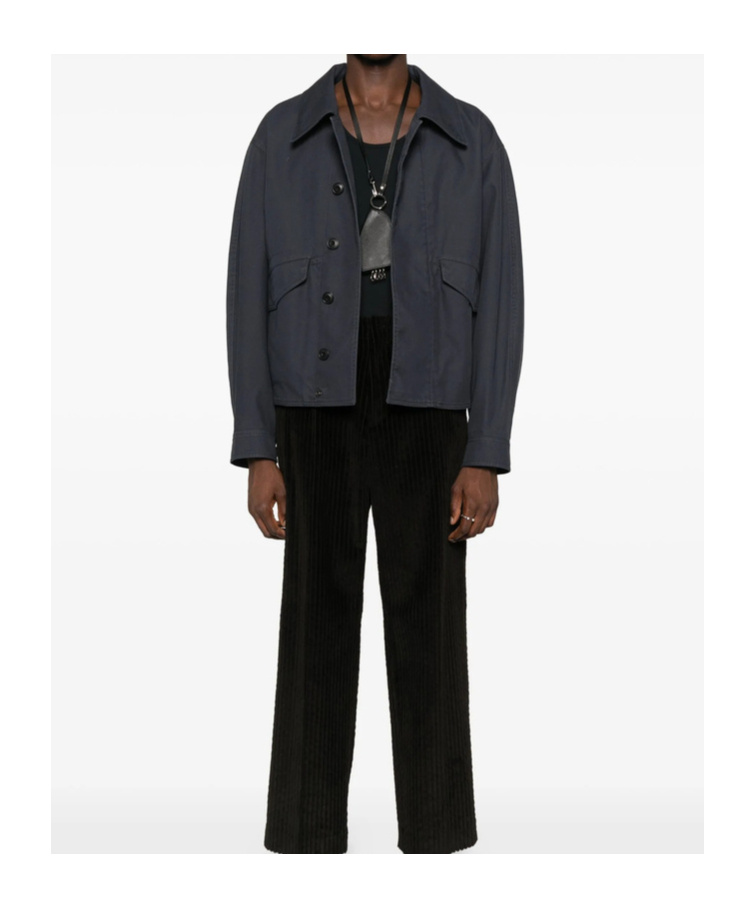 Lemaire Navy Boxy Blouson Jacket In Gray | ModeSens