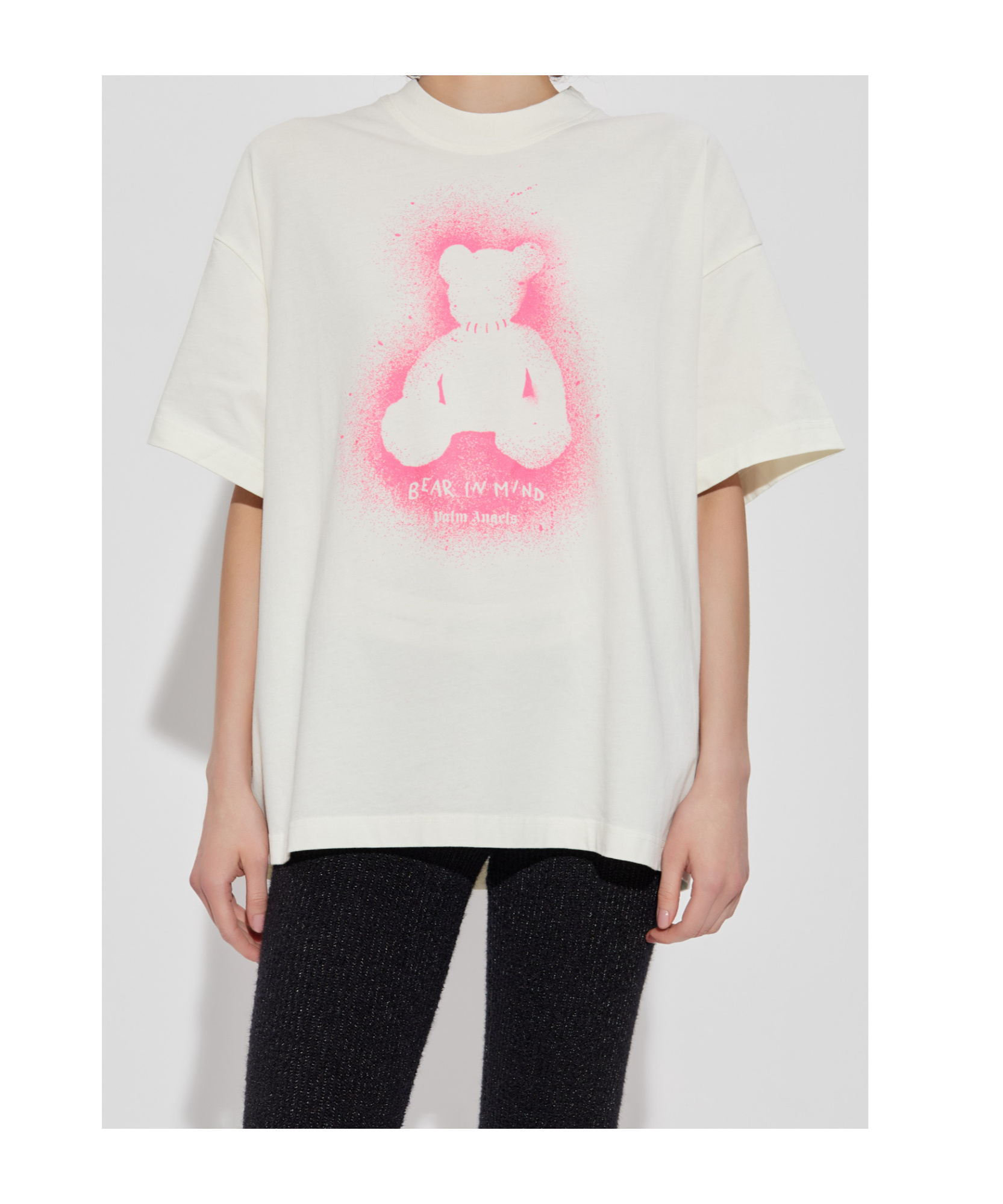 Palm Angels Ivory Cotton T-shirt In Neutral