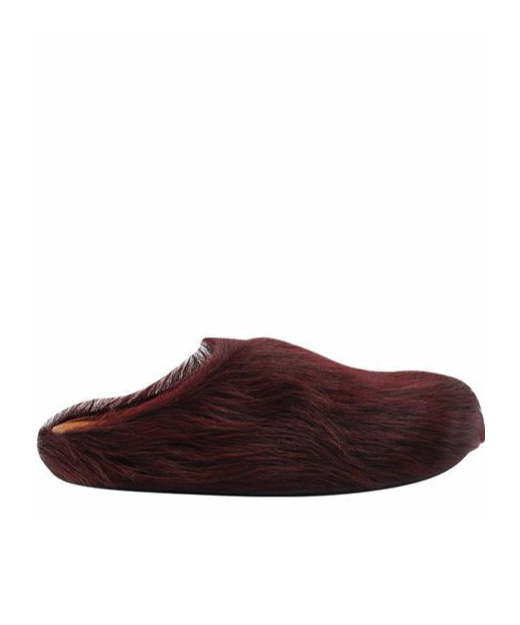 Marni Fussbett Sabot Genuine Calf Hair Clog In Brown
