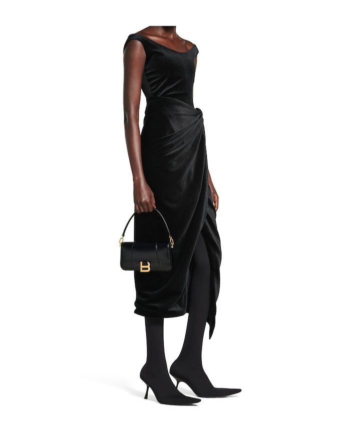 Balenciaga Hourglass Sling Small Shoulder Bag In Black