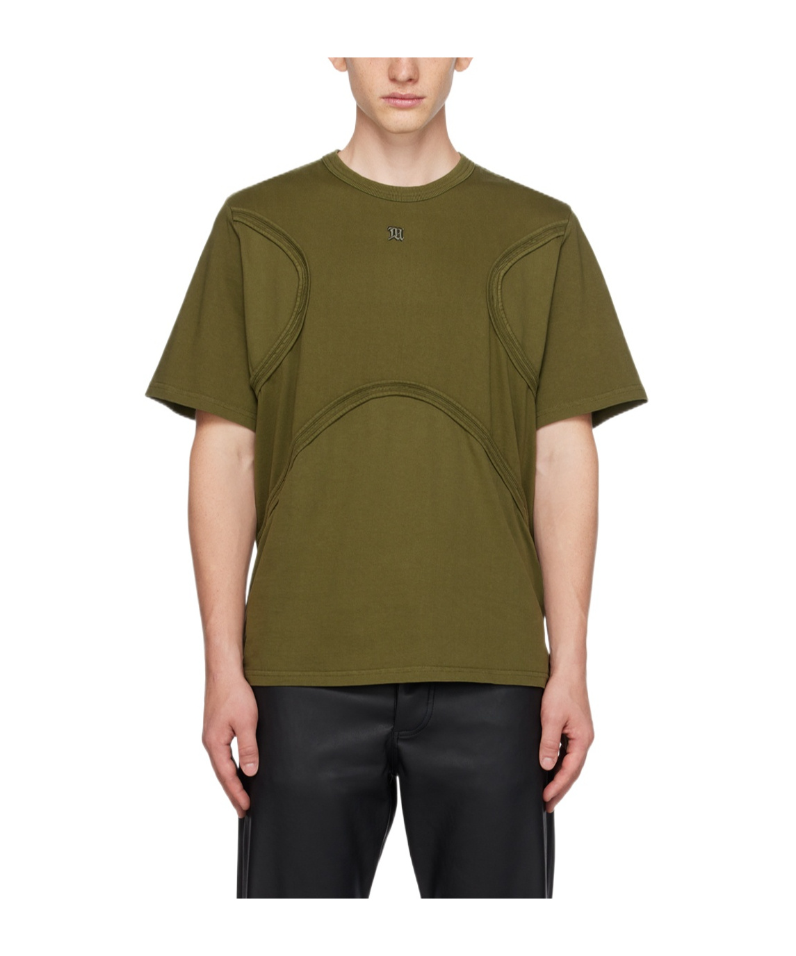 Misbhv X Decorative-stitch Cotton T-shirt In Green