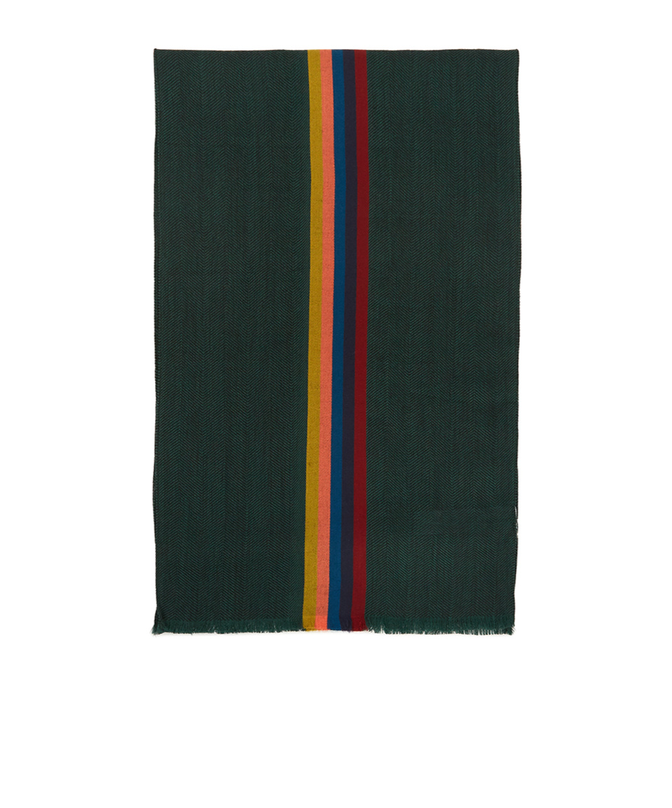 Paul Smith Fringed Scarf In Green