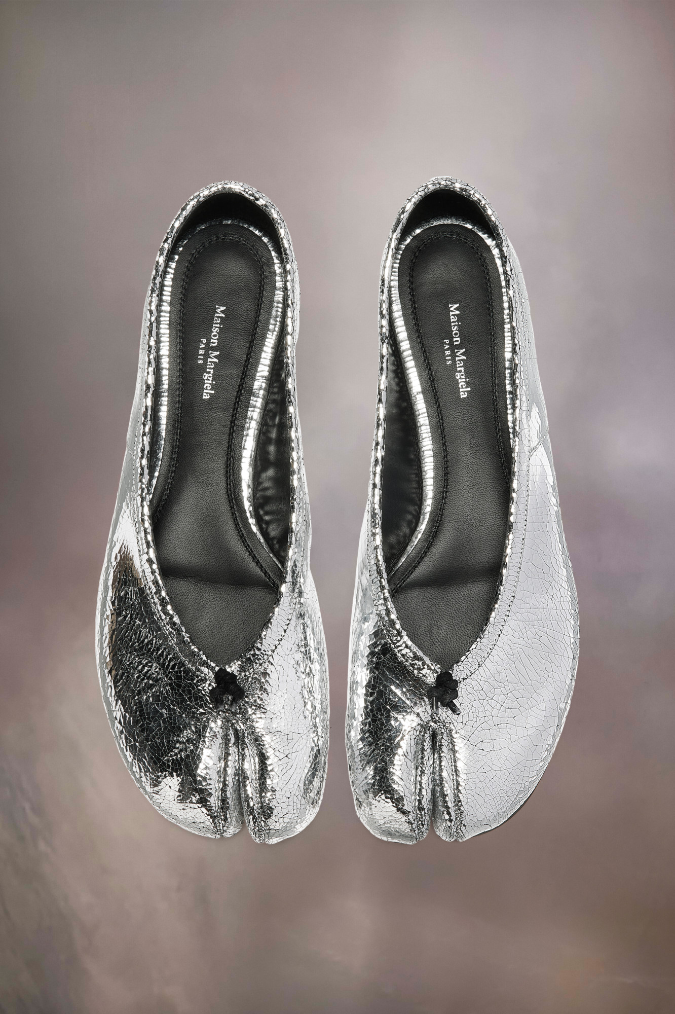 Shop Maison Margiela Tabi Broken Mirror New Ballerinas In White