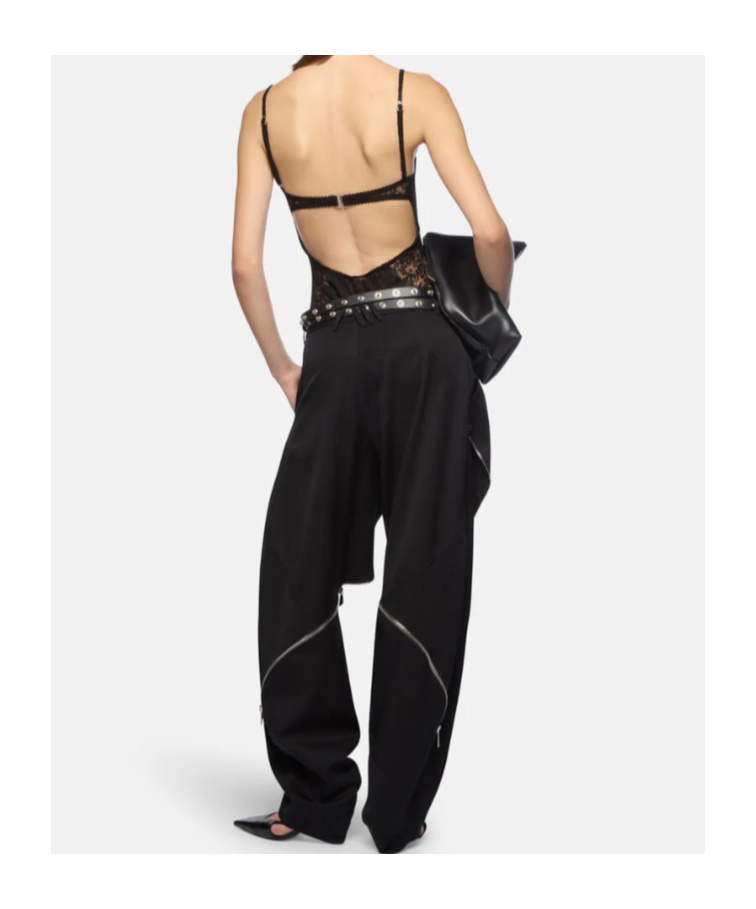 Attico The  Lace Bodysuit In Black