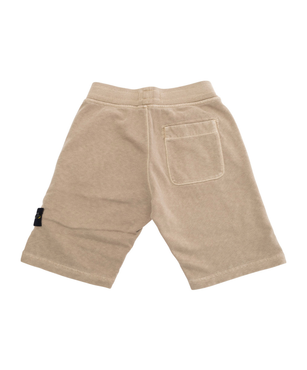 Stone Island Elastic Waist Shorts In Nude