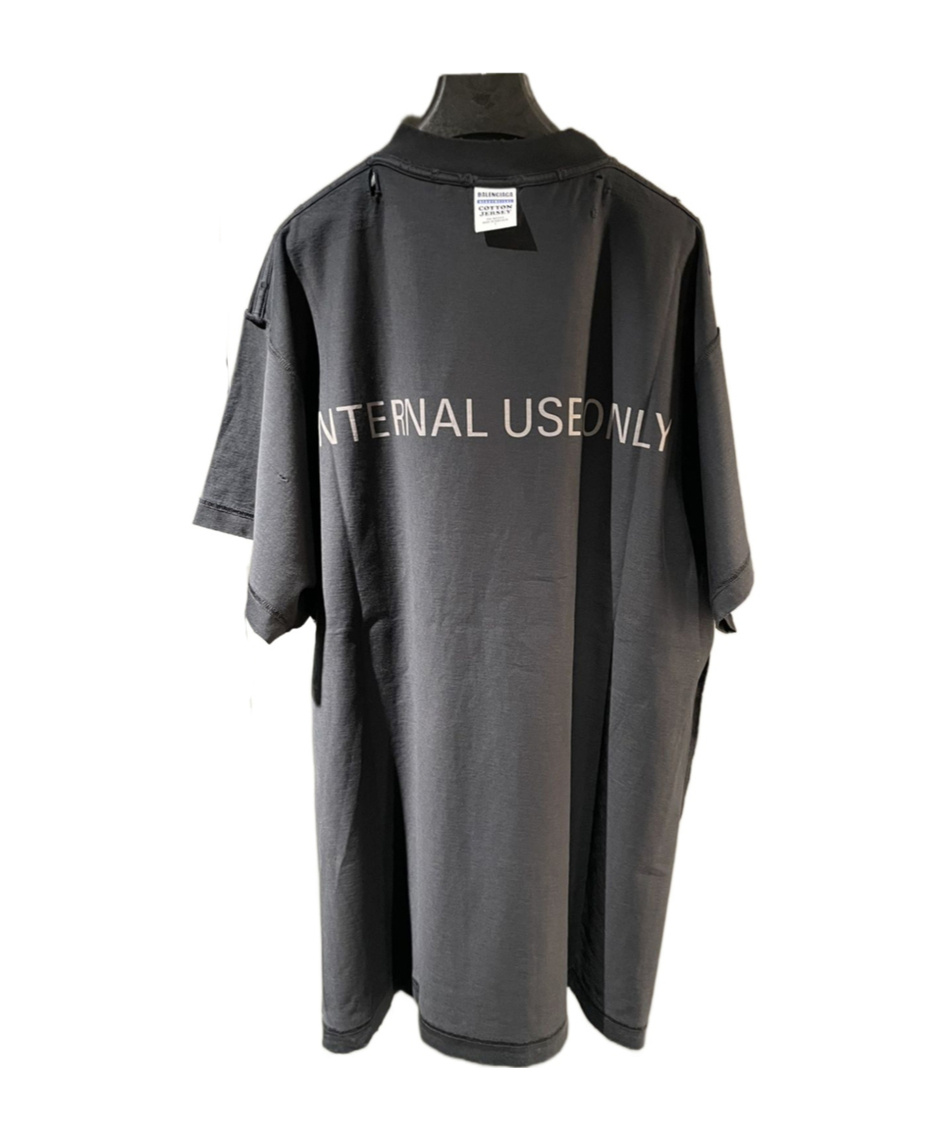 Balenciaga Internal Use Only Inside-out T-shirt In Black