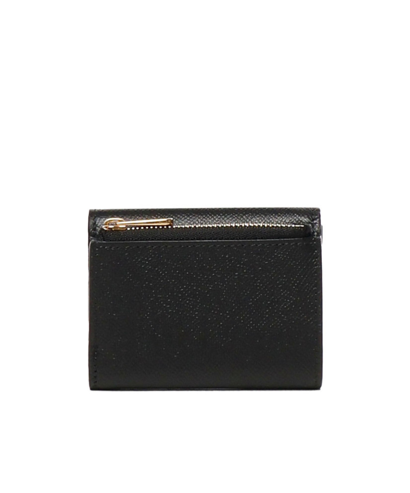 Ferragamo Gancini Plaque Tri-fold Wallet In Black