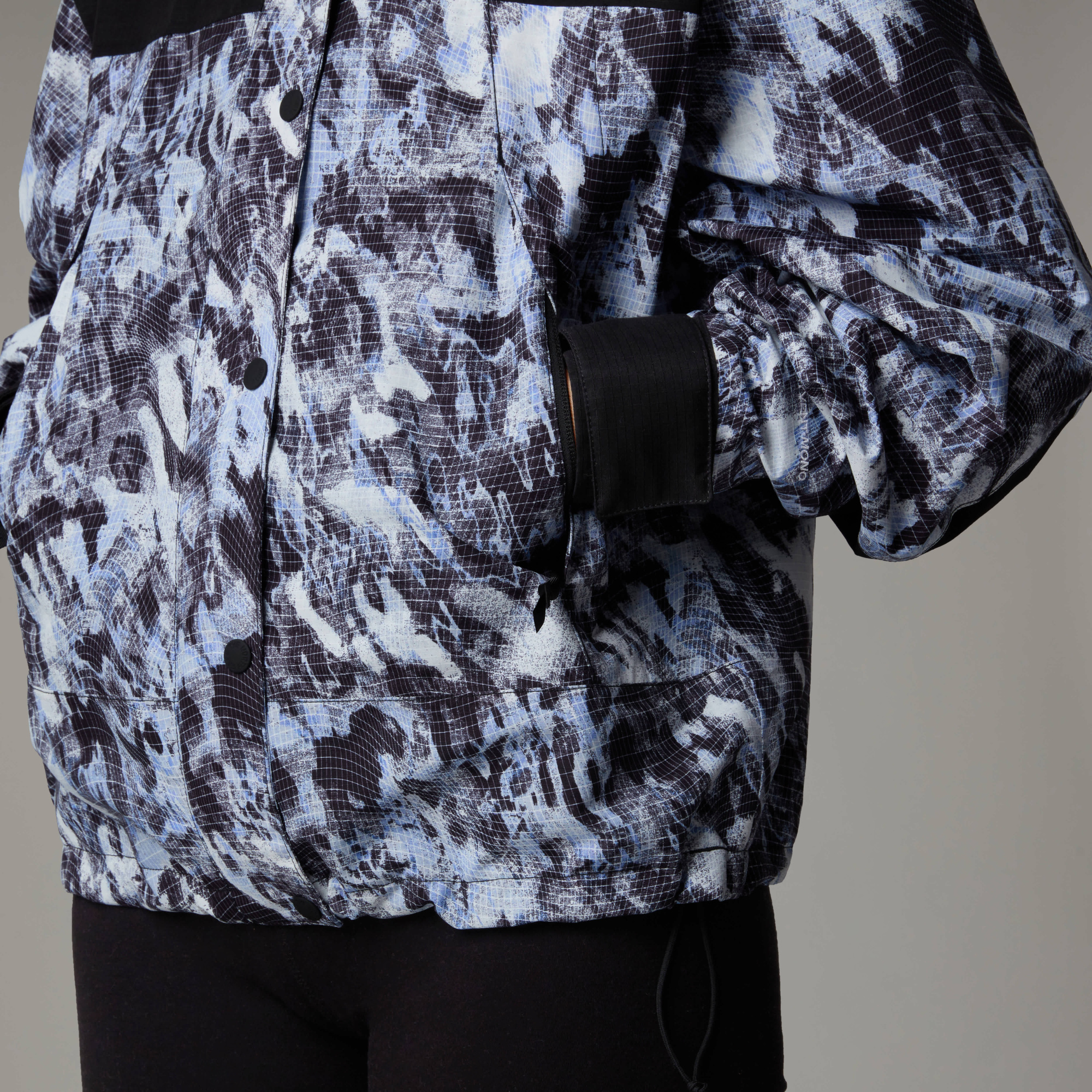Shop The North Face Dryvent Mono Mountain Jacket In Virtual Blue Track Grid Printing-tnf Black
