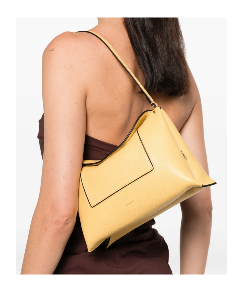 Wandler Penelope Slouch Logo-detail Shoulder Bag In Neutral