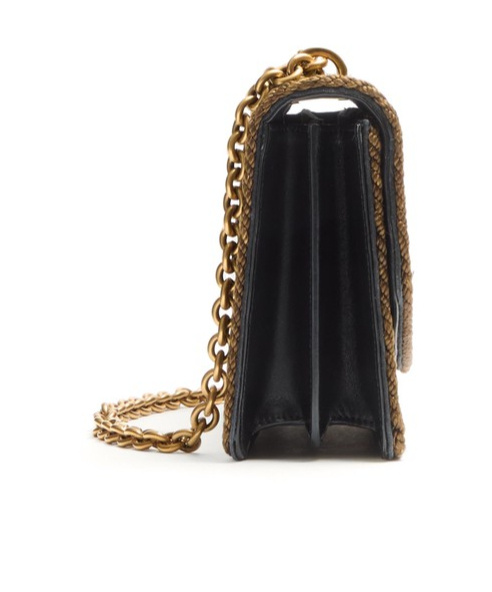 Valentino Vain Embroidered Foldover Top Shoulder Bag In Brown