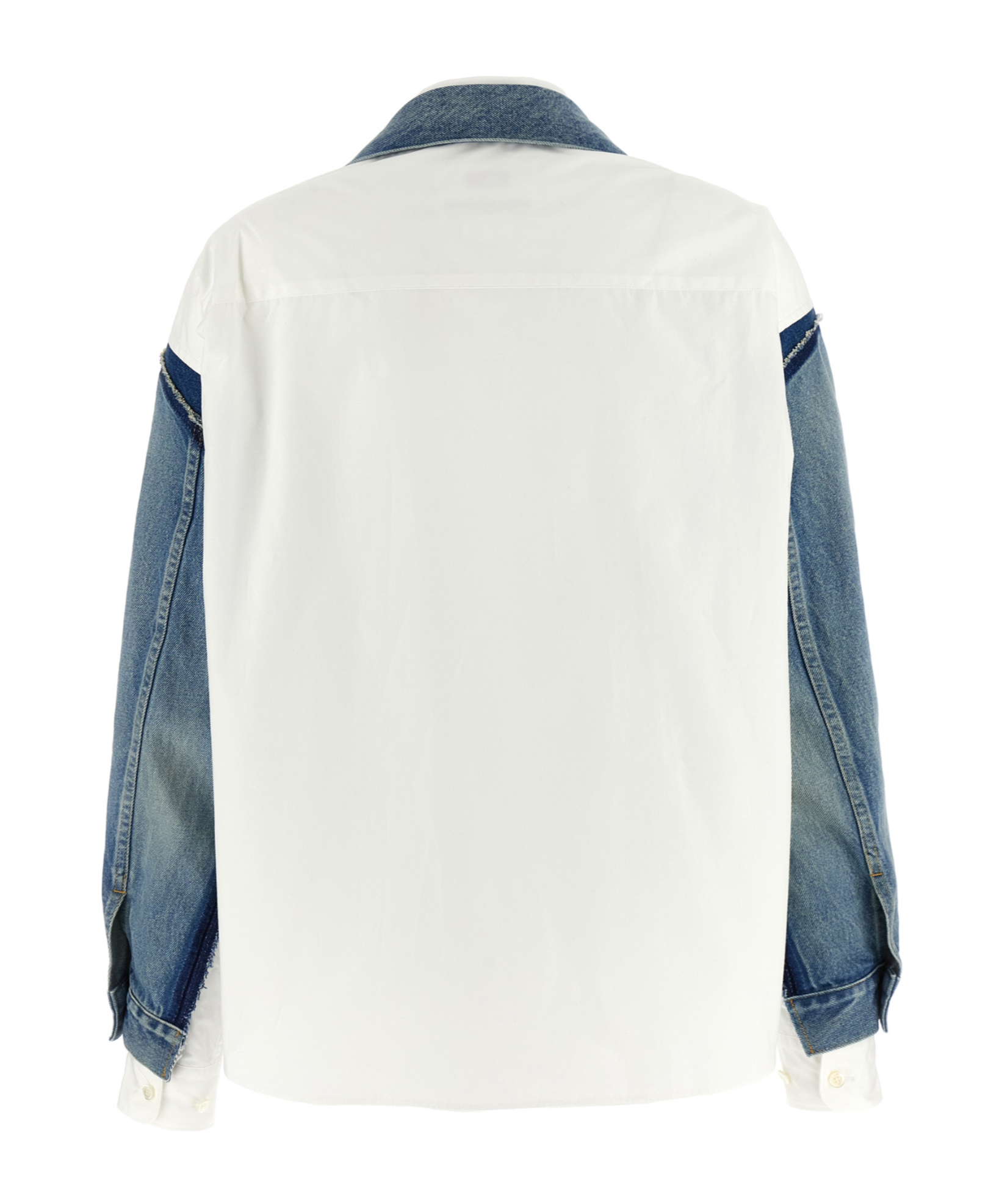 Junya Watanabe Double-layer Denim Front Shirt Jacket In Blue
