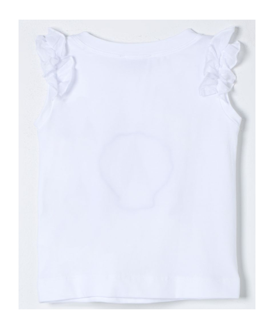Monnalisa Logo-embroidered Shell-print Top In Blue