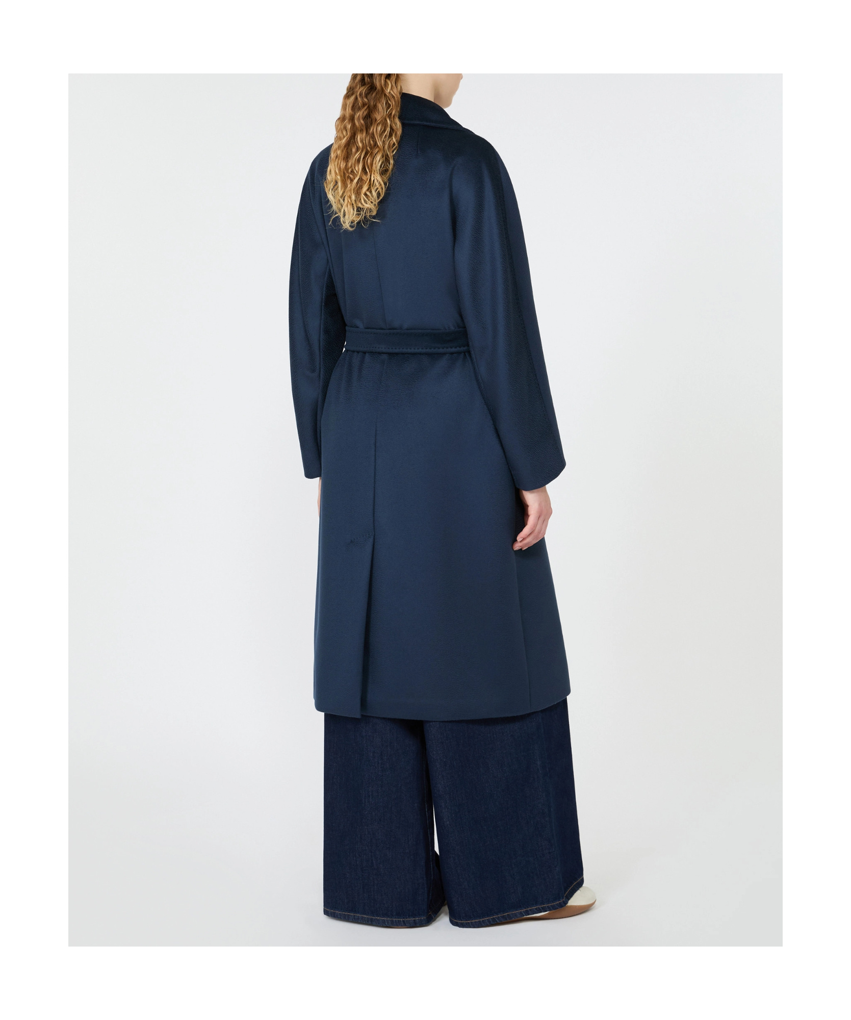 Weekend Max Mara Double Breasted Coat In Blue