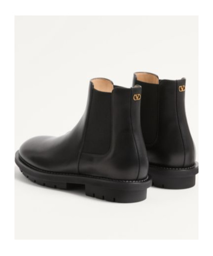 Valentino Urbie Calfskin Ankle Boot In Black