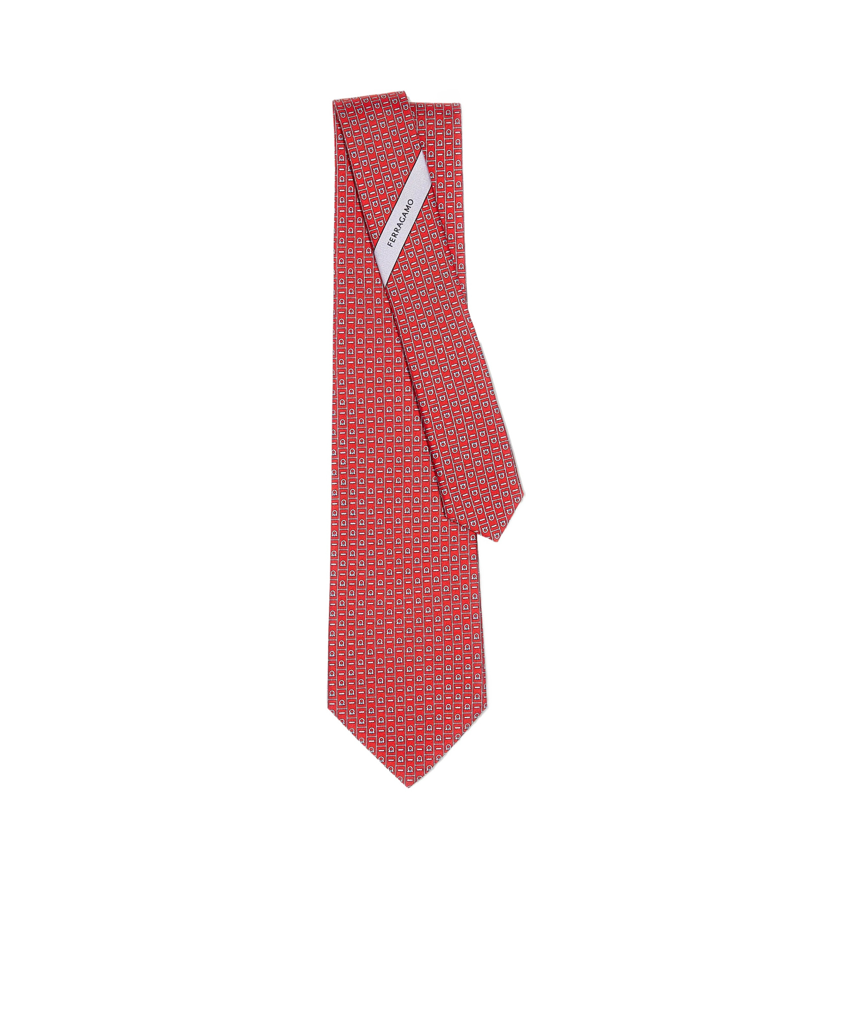 Ferragamo Salvatore Gancini Printed Tie In Red