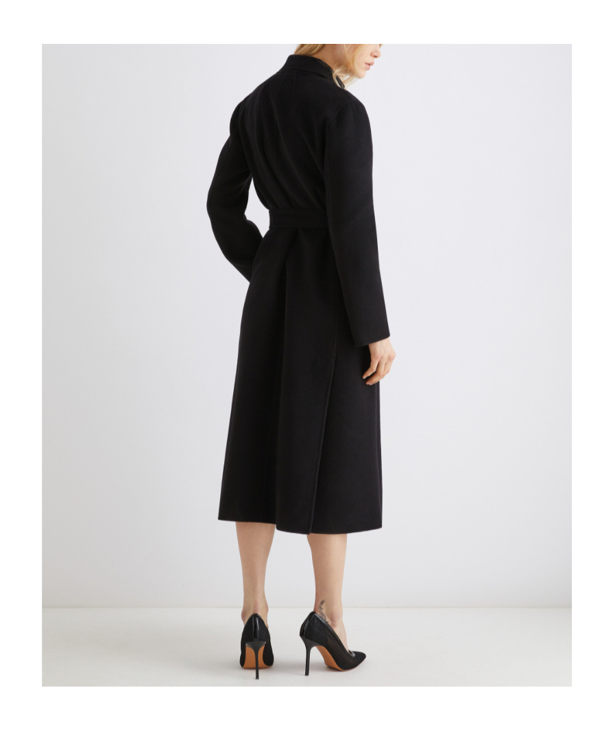 Marella Straight-fit Wool Coat In Black