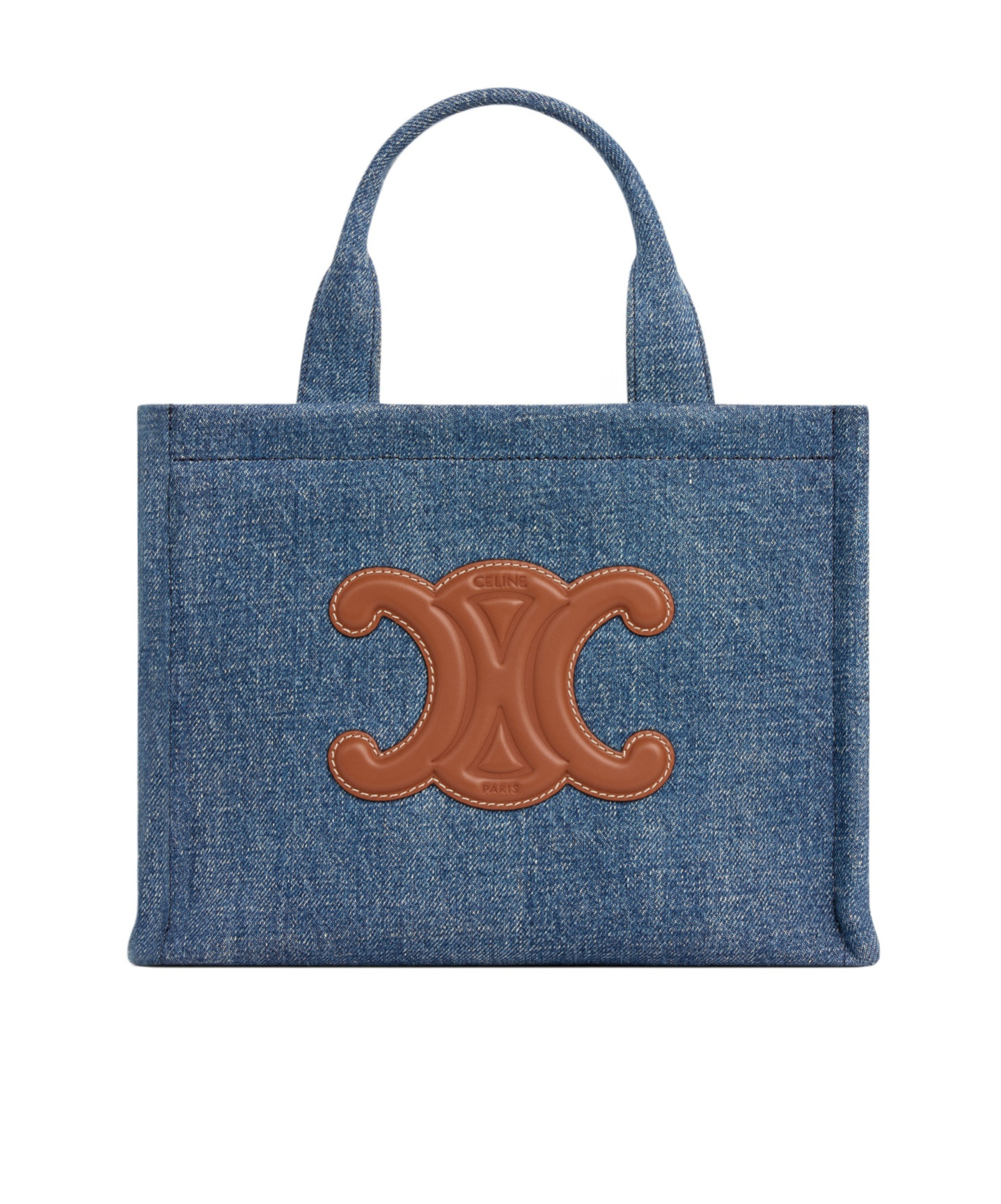 Celine Double Handle Shoulder Bag In Blue