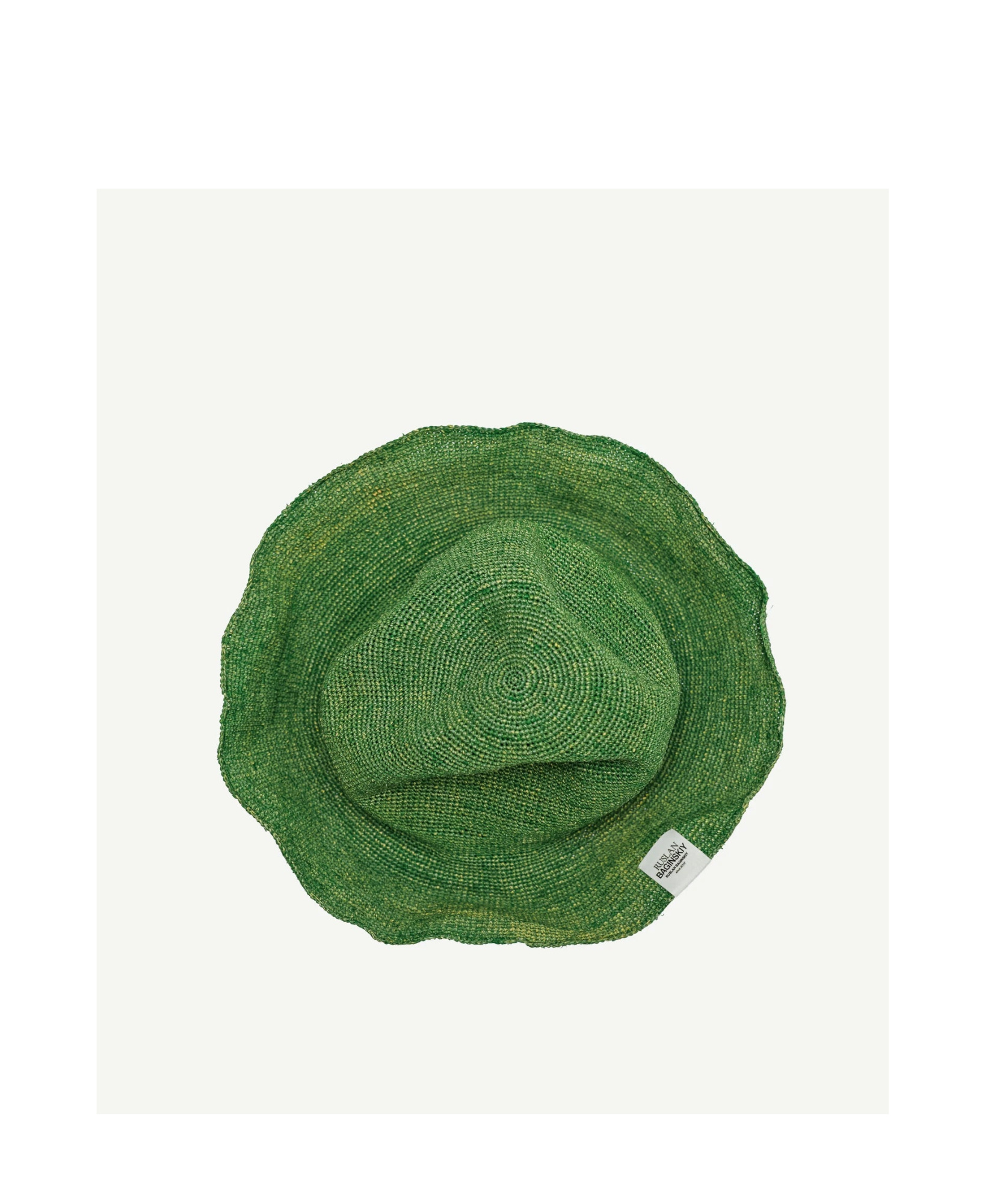 Ruslan Baginskiy Logo-patch Knitted Straw Bucket Hat In Green